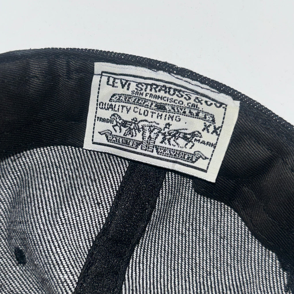 Vintage Levi's Strauss Orignal Black Denim Suede Strapback Hat