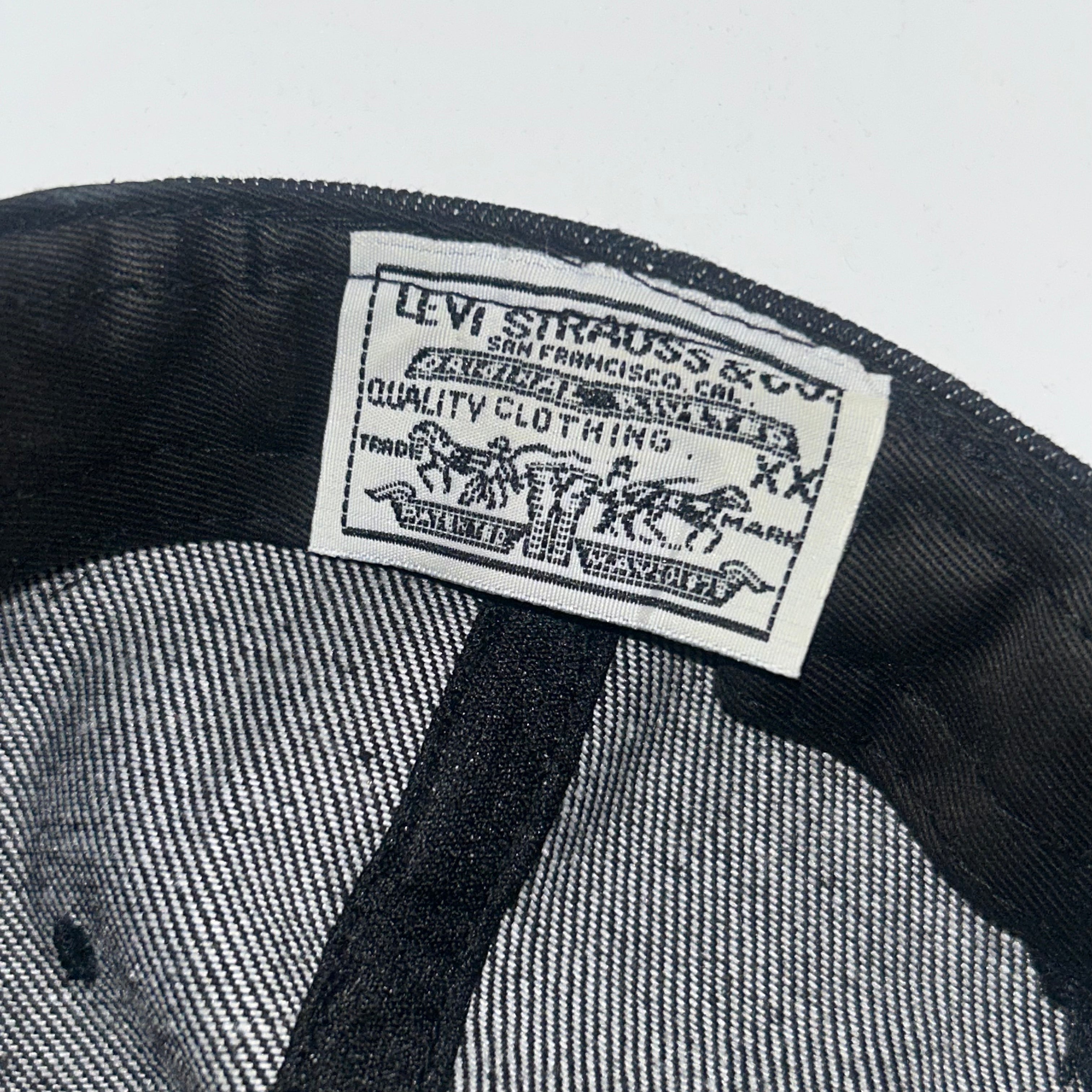 Vintage Levi's Strauss Orignal Black Denim Suede Strapback Hat