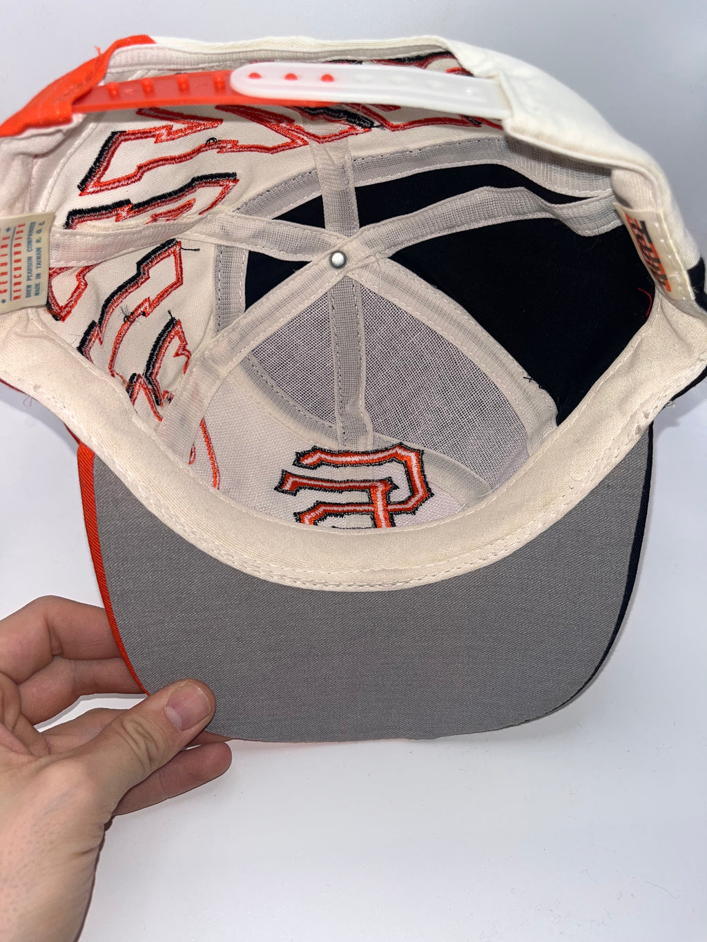 Vintage San Francisco Giants SF MLB All Over Swirl Drew Pearson Embroidery Snapback Hat