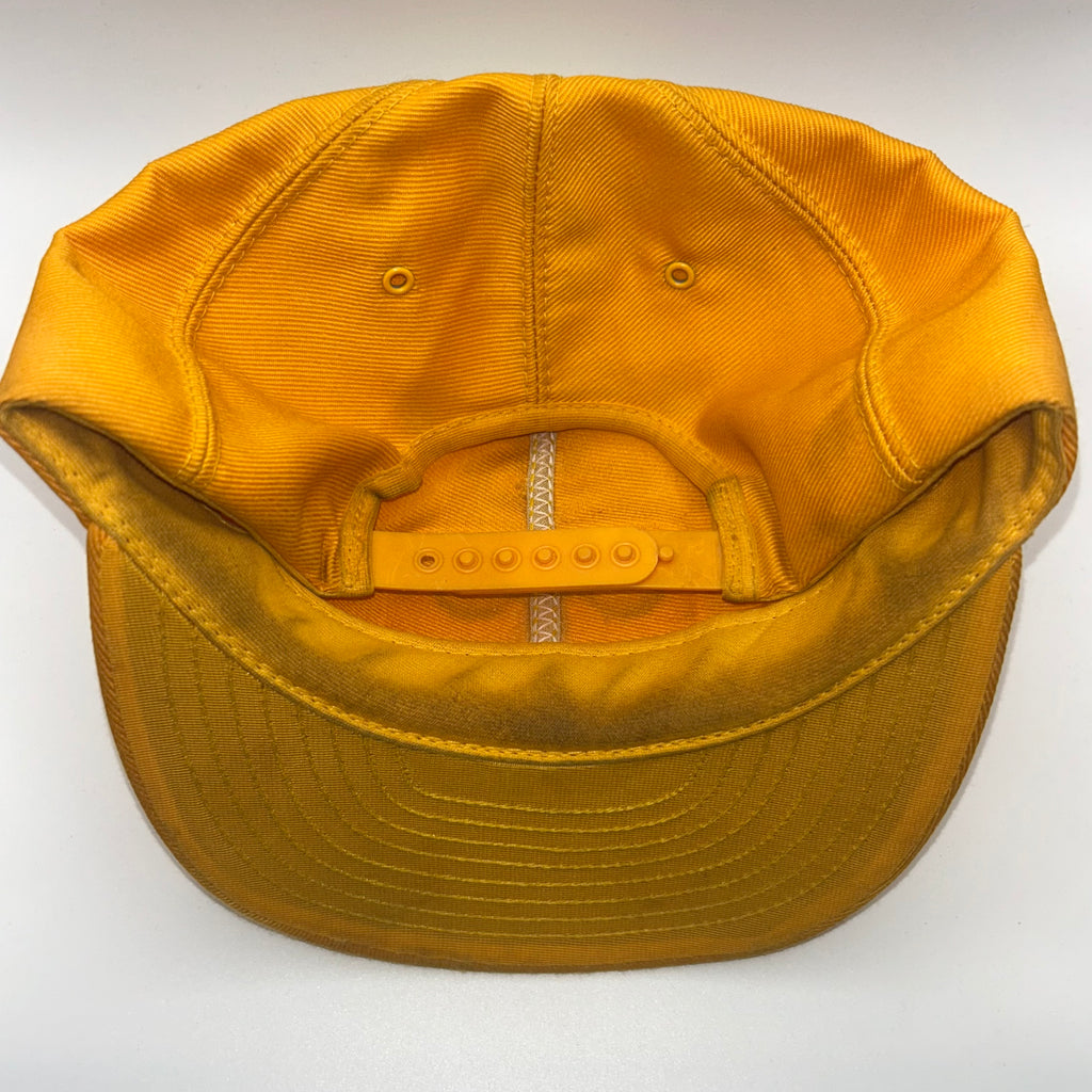 Vtg Komatsu Excavator Equipment Yellow Louisville MFG 80's Trucker Patch Snapback Hat