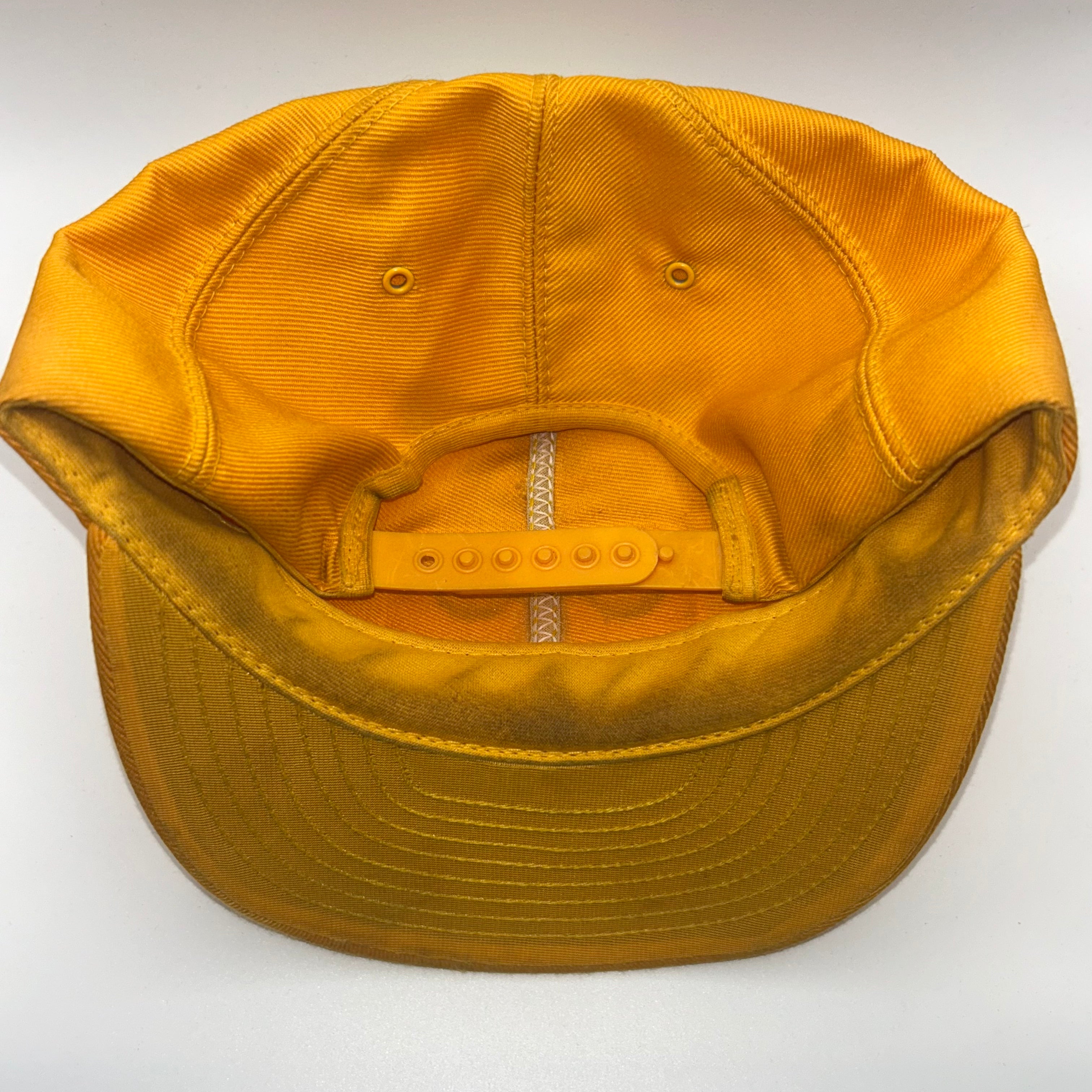 Vtg Komatsu Excavator Equipment Yellow Louisville MFG 80's Trucker Patch Snapback Hat