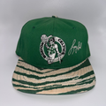 Vintage Boston Celtics NBA Zubaz Green Larry Bird 33 Snapback Hat