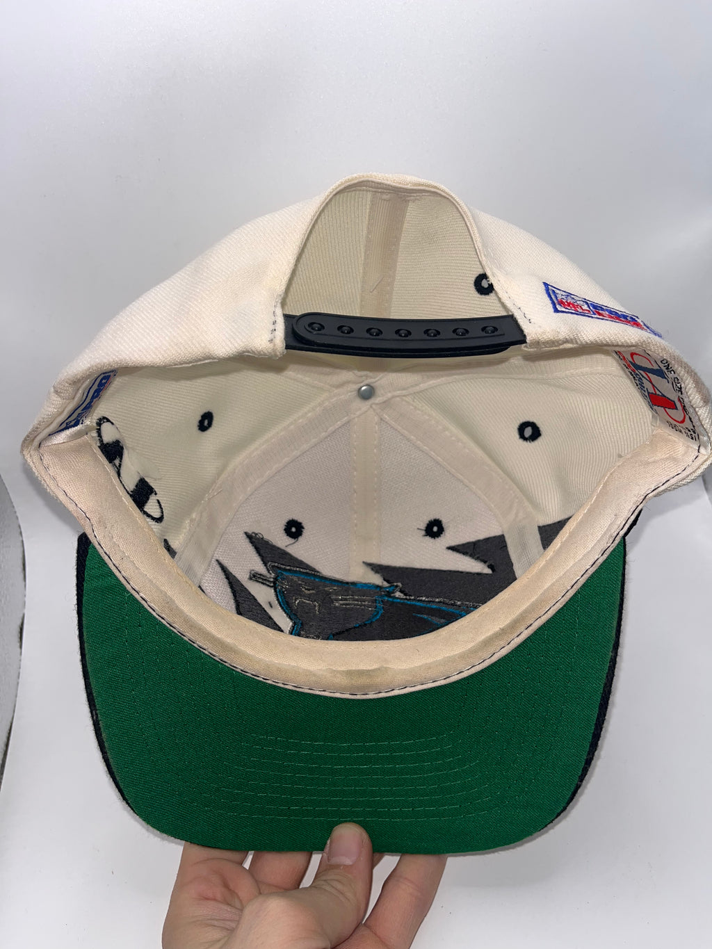 Vintage Carolina Panthers NFL Sharktooth Logo Athletic Pro Line Snapback Hat