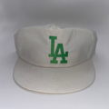 Vintage Los Angeles Dodgers LA White Green Gradient Embroidery Snapback Hat
