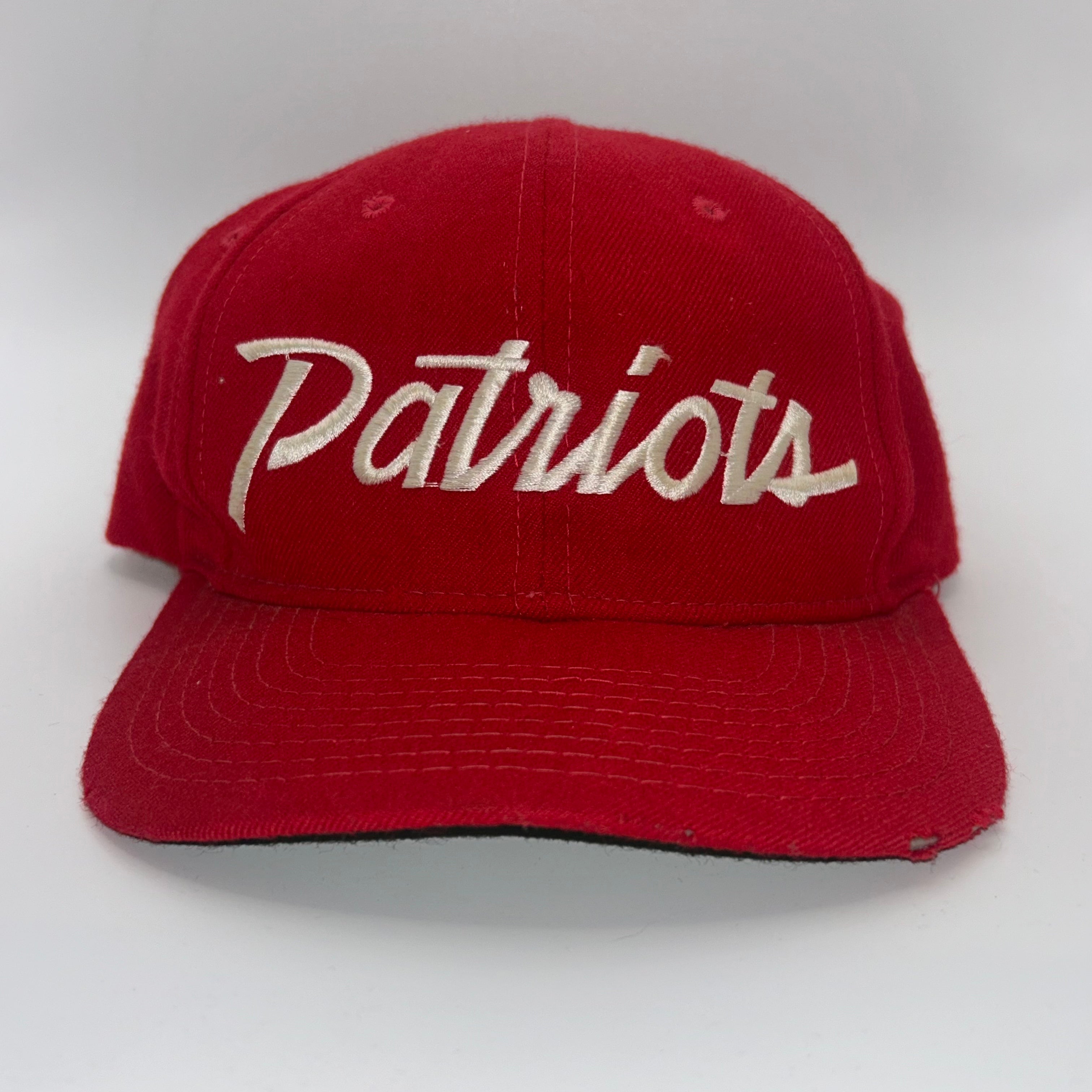 Vintage New England Patriots NFL Sports Specialties Wool Script Red Hat