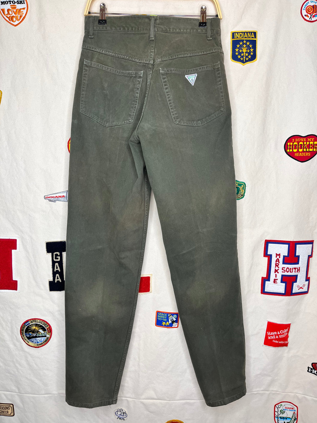 Vintage Guess Jeans Dark Green Denim Pants: 31x33