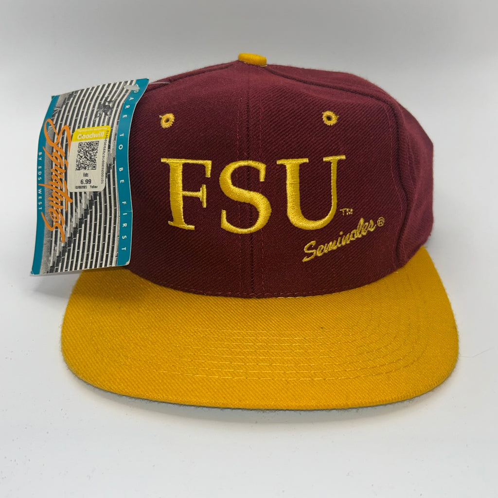 Vtg Florida State University FSU Signatures Snapback Hat NWT