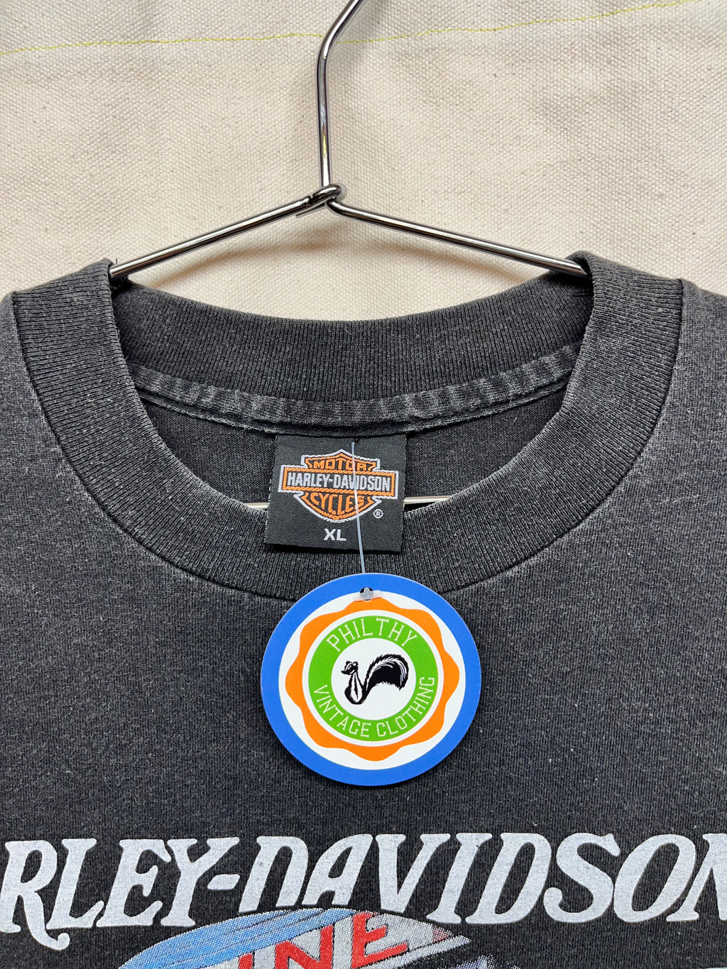 Vintage Harley Davidson 3D Emblem Gas Station The Saturday Evening Post Rockwell T-Shirt: XL