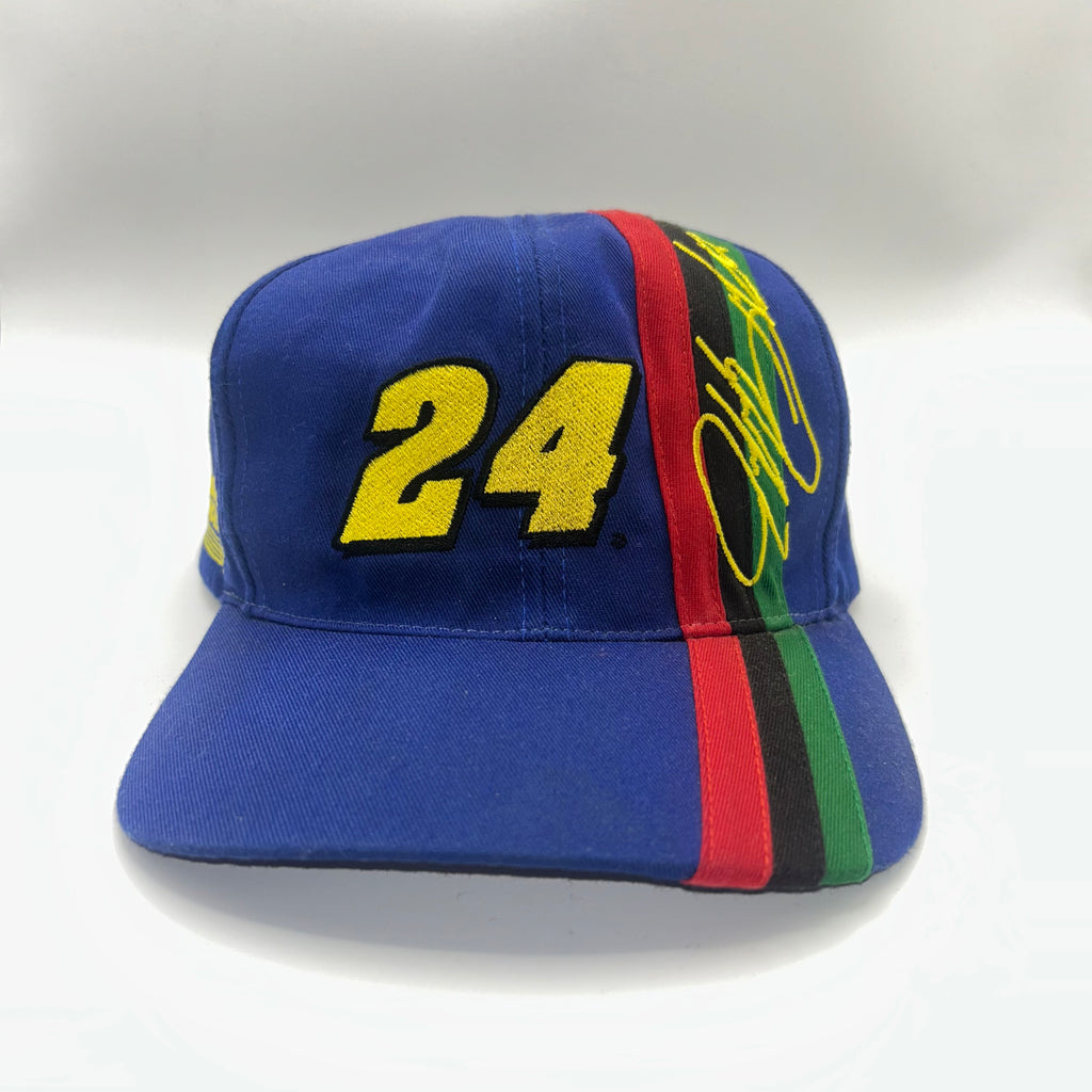 Vintage Jeff Gordon 24 NASCAR Blue Competitors View Stripe Snapback Hat