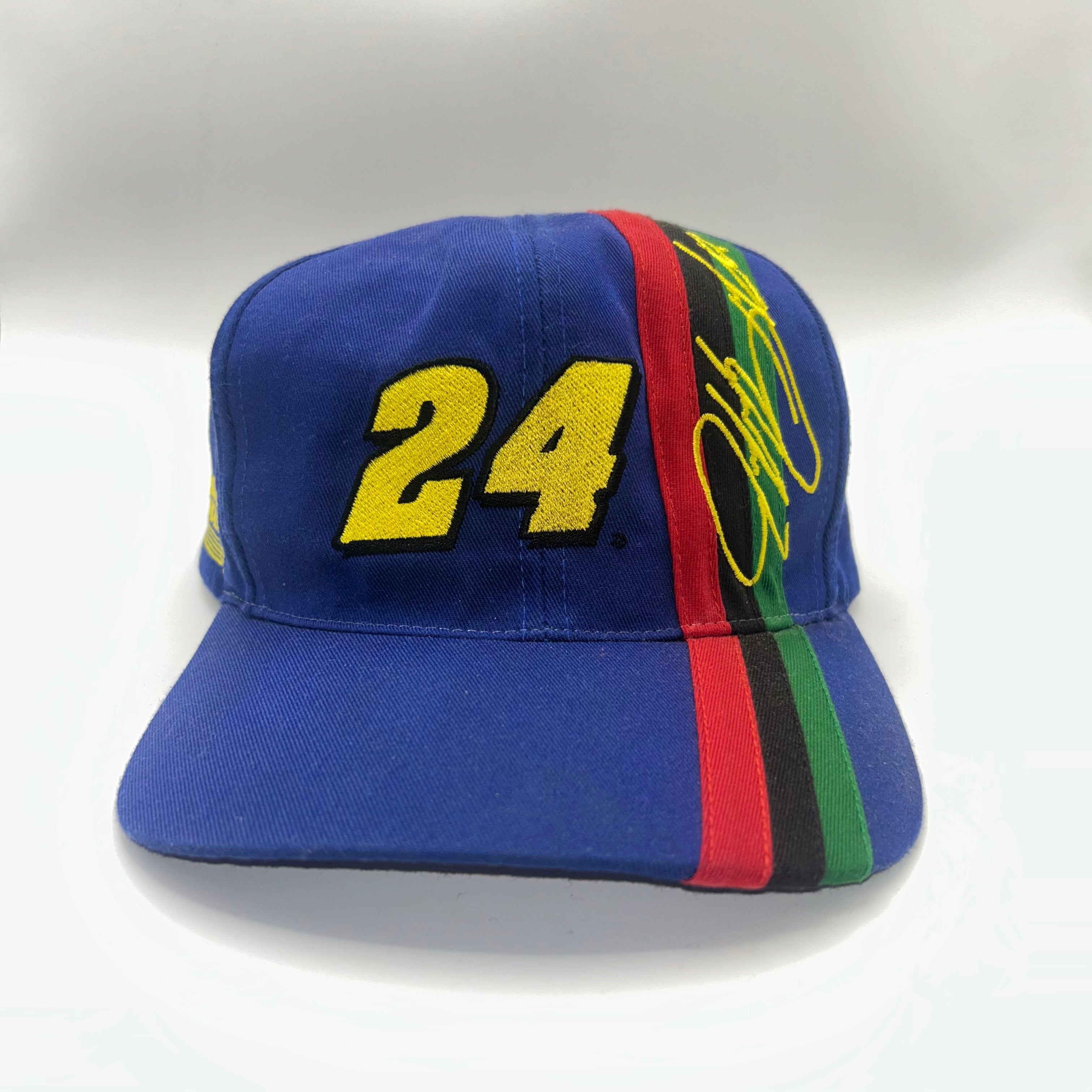Vintage Jeff Gordon 24 NASCAR Blue Competitors View Stripe Snapback Hat