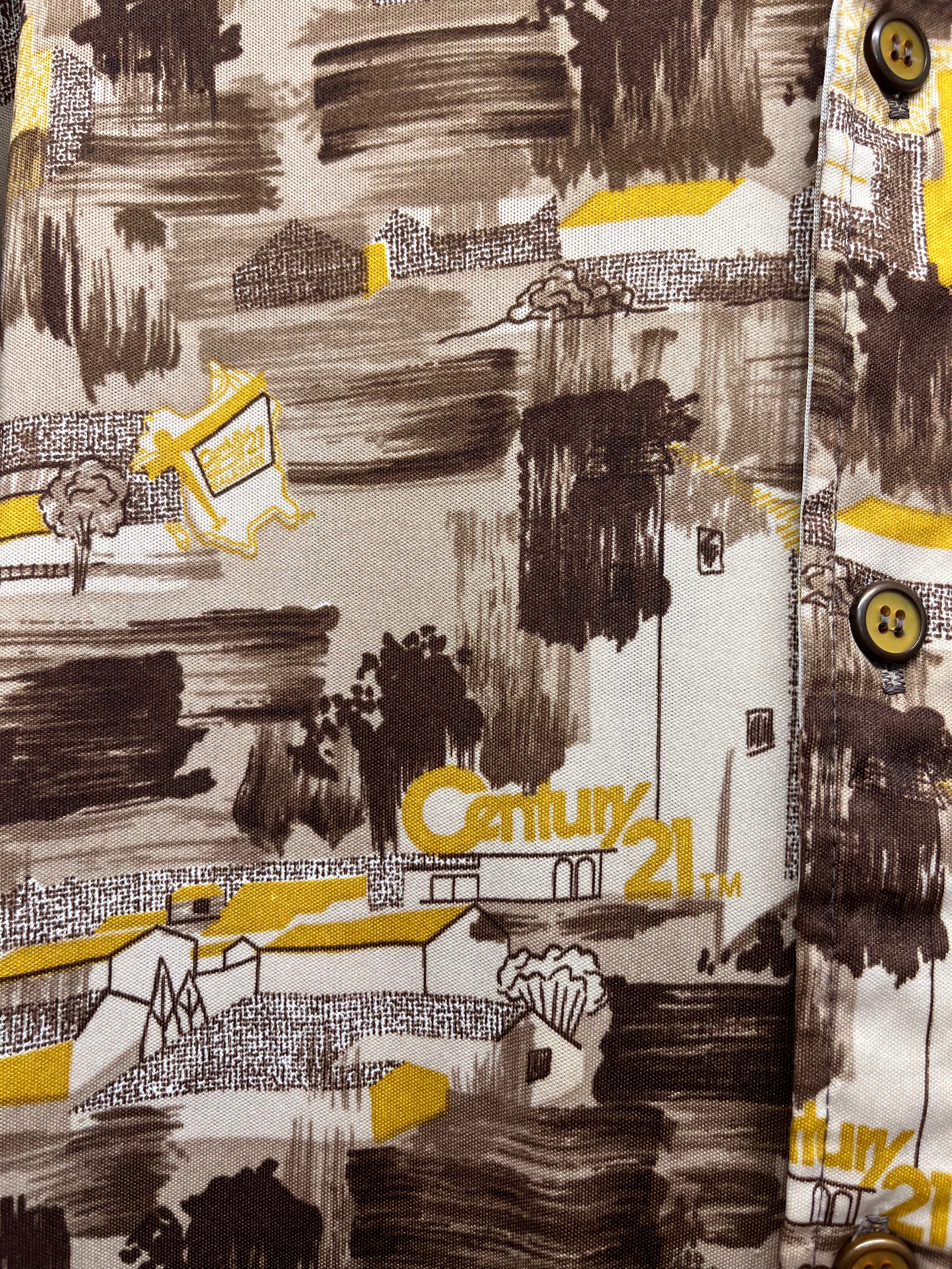 Vintage Century 21 70's Disco Academy Award Los Angeles Button Up Shirt: Large