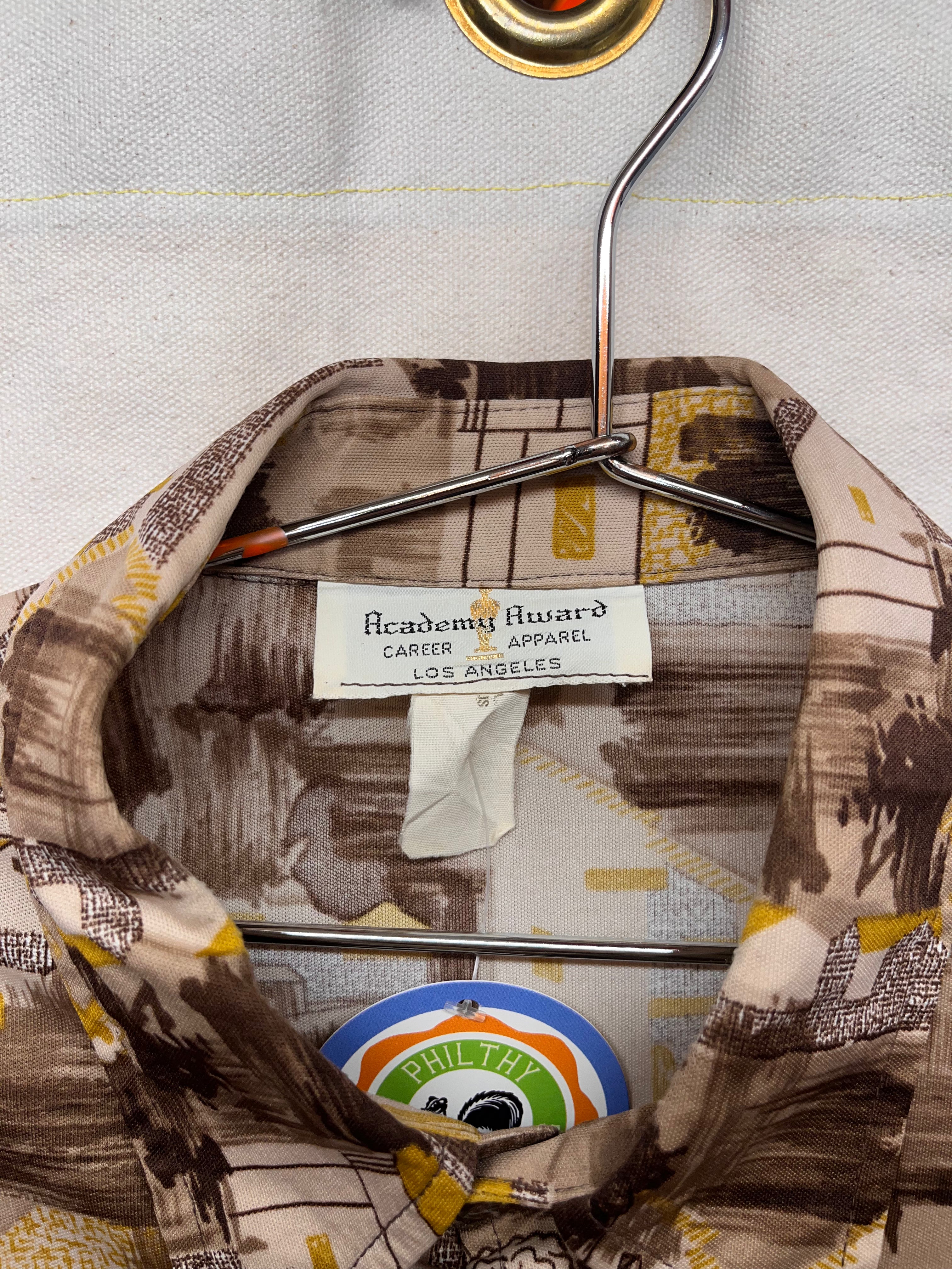 Vintage Century 21 70's Disco Academy Award Los Angeles Button Up Shirt: Large