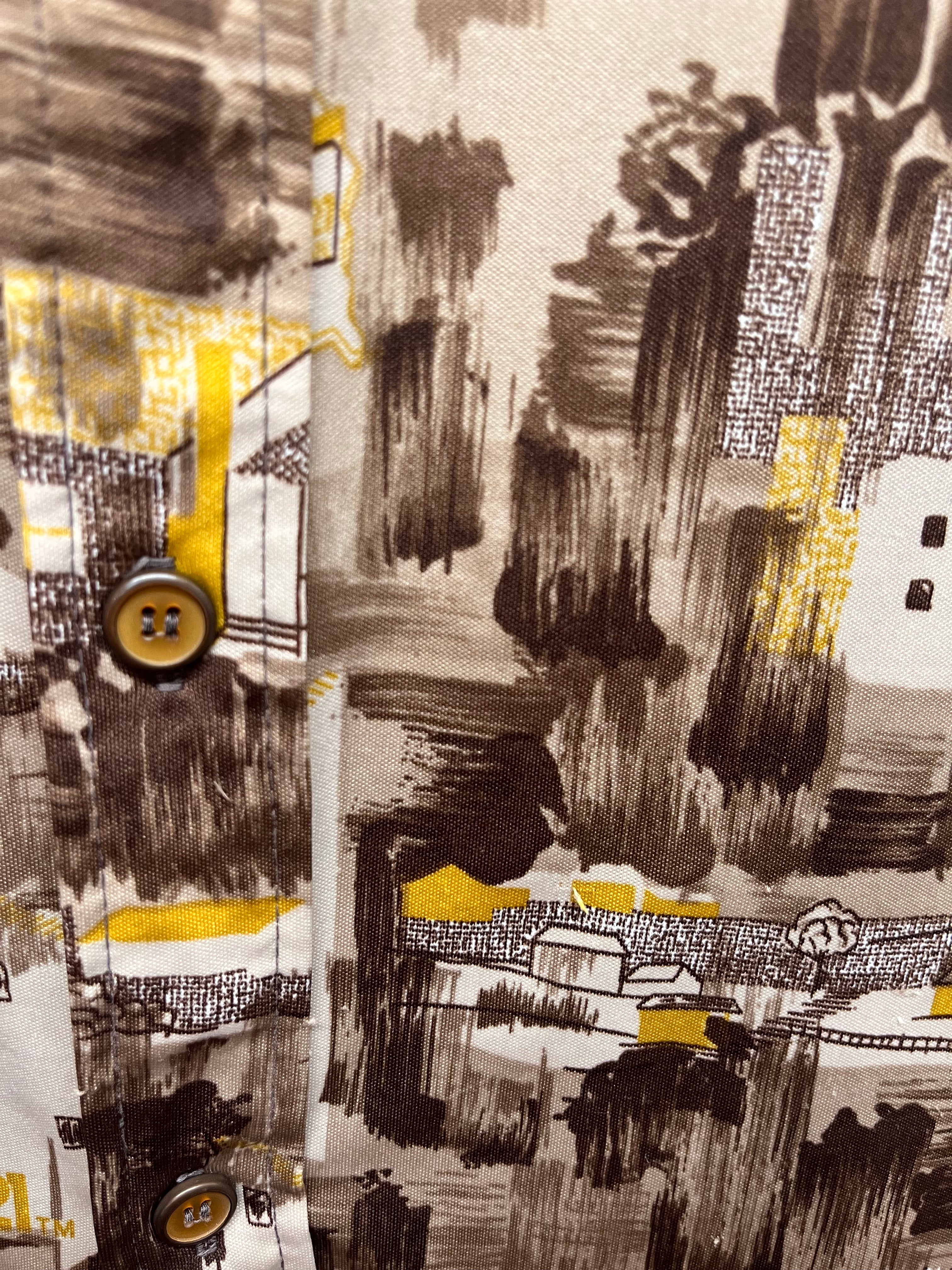 Vintage Century 21 70's Disco Academy Award Los Angeles Button Up Shirt: Large