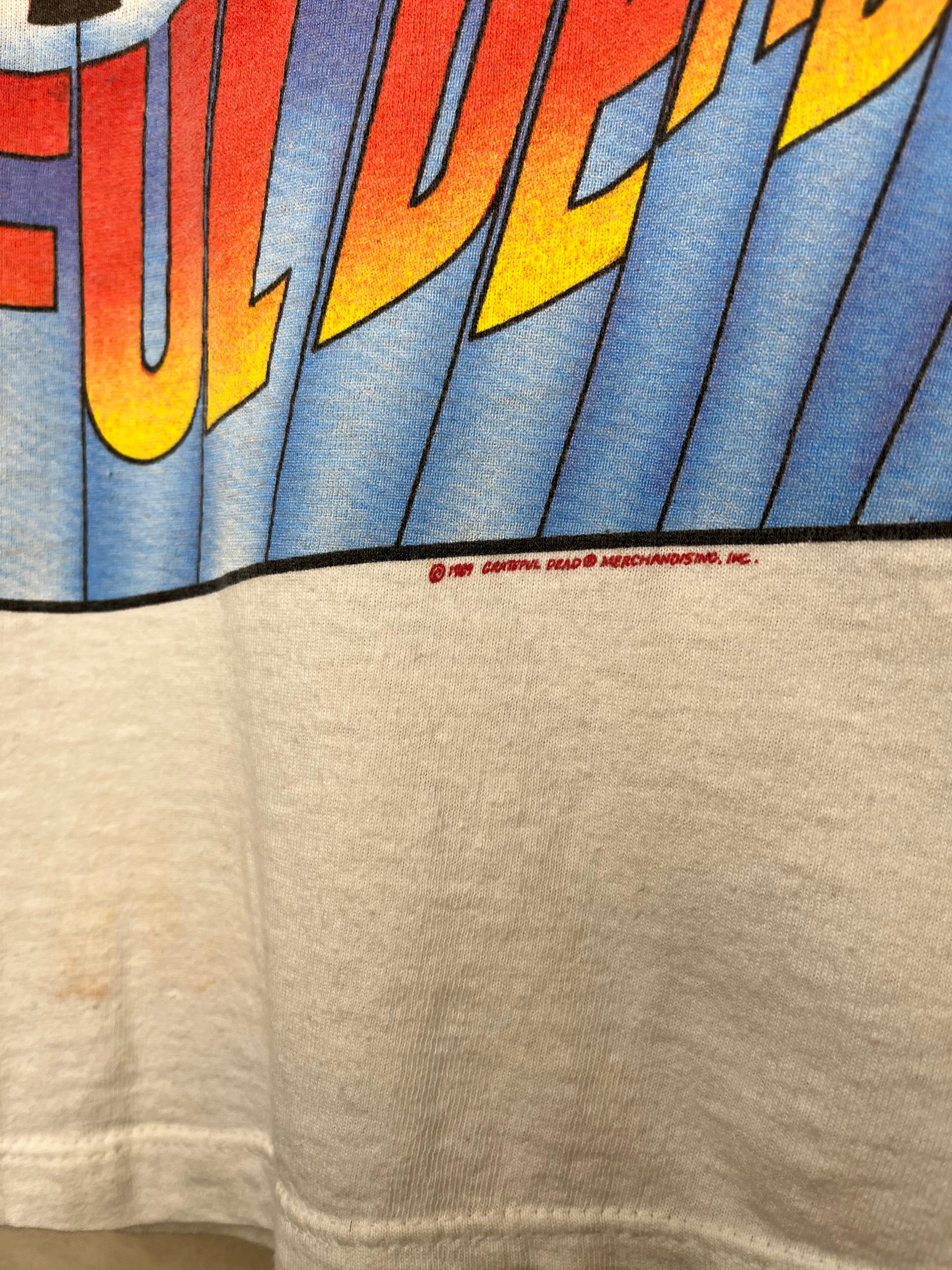 Vintage 1989 Grateful Dead Summer Tour Piano Skelton White T-Shirt:Large