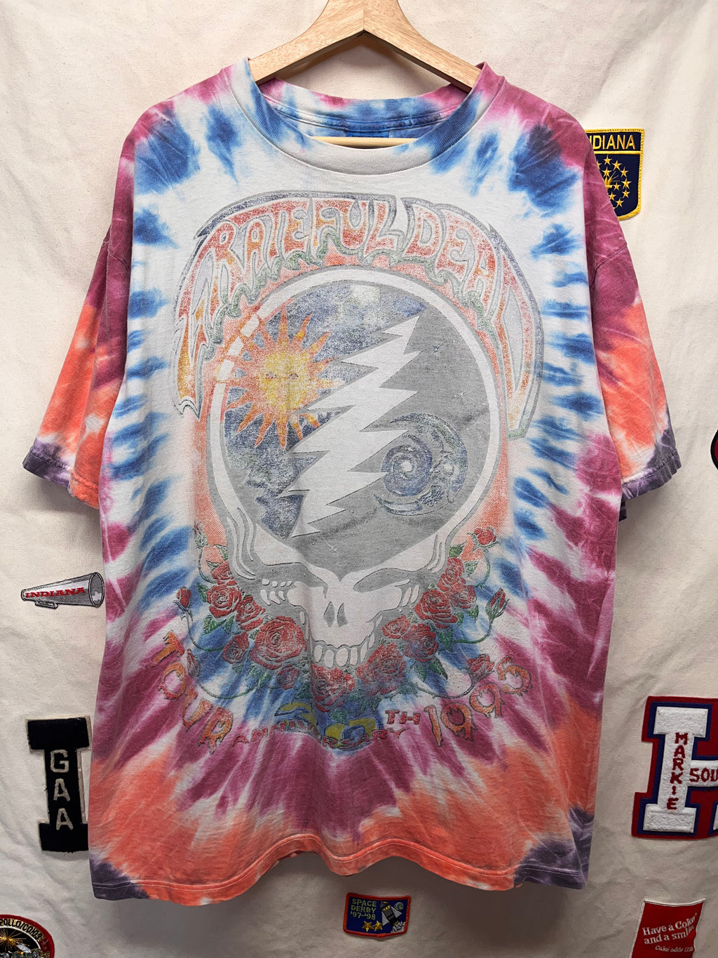 Vintage Grateful Dead Skull 1995 Summer Tour 30th Anniversary Tie Dye T-Shirt: XXL