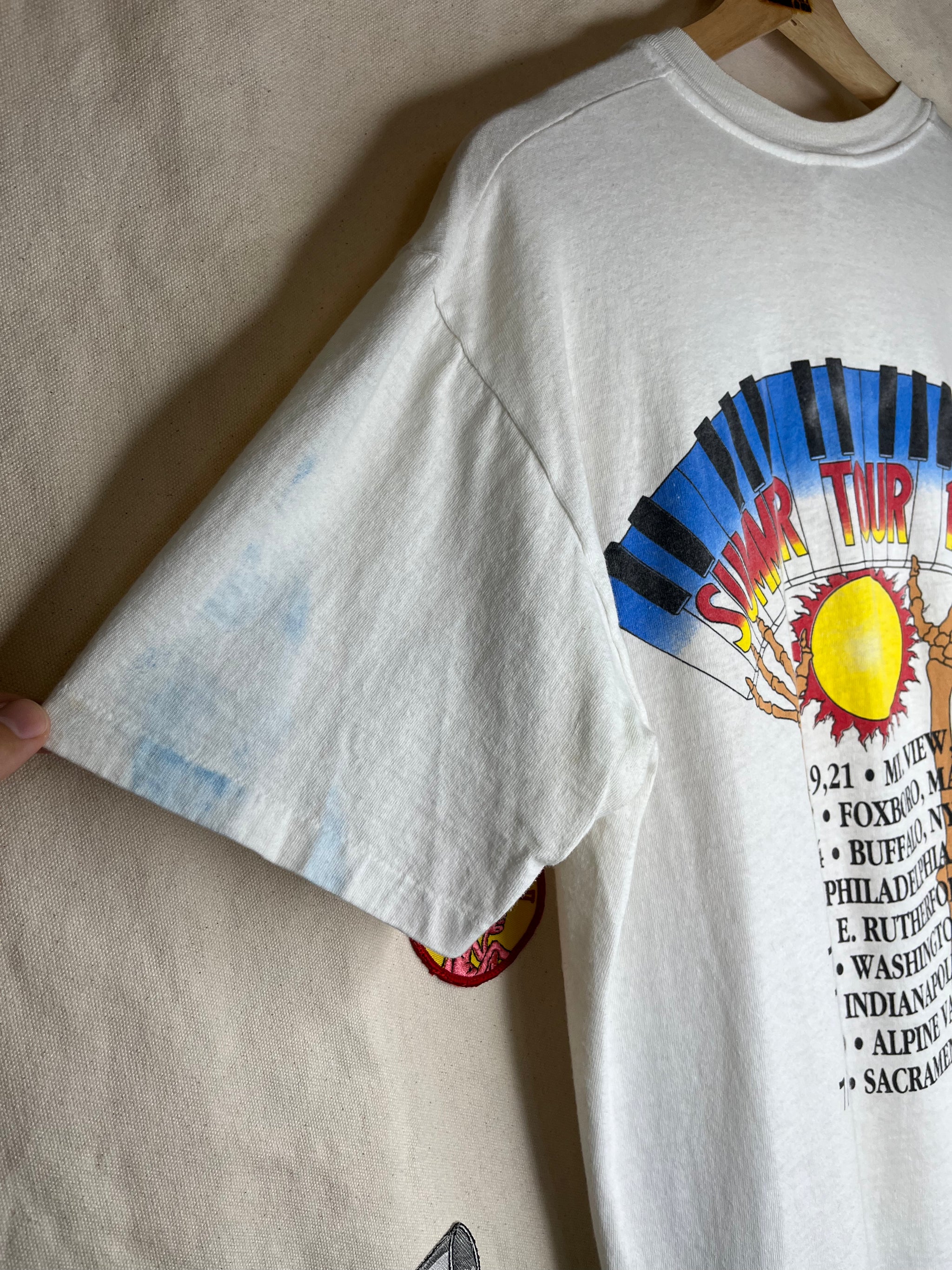 Vintage 1989 Grateful Dead Summer Tour Piano Skelton White T Vintage 1989 Grateful Dead Summer Tour Piano Skelton White T