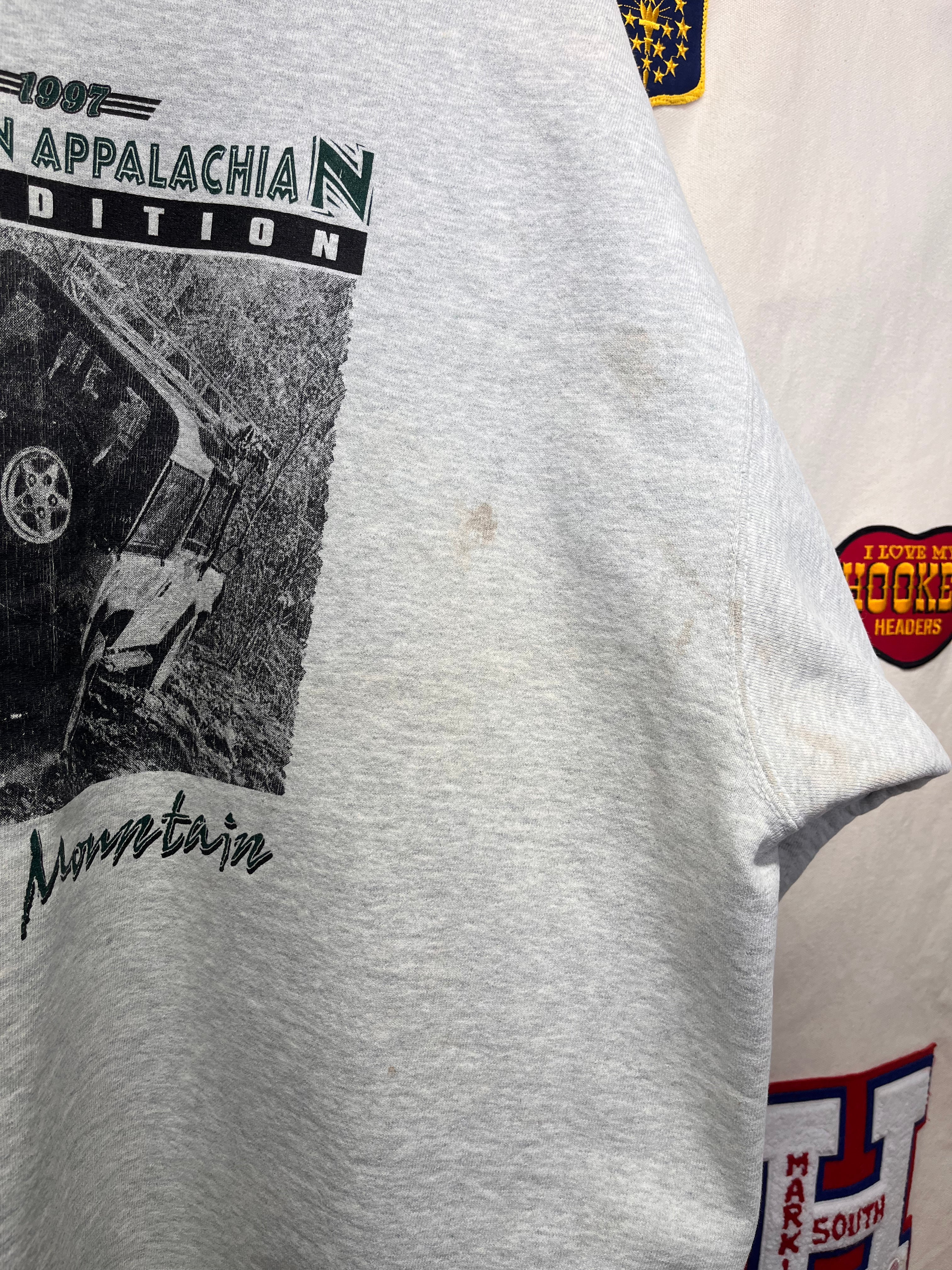 Vintage Land Rover 1997 Rich Mountain Southern Appalachian Expedition Grey Heavyweight Sweatshirt: XXL