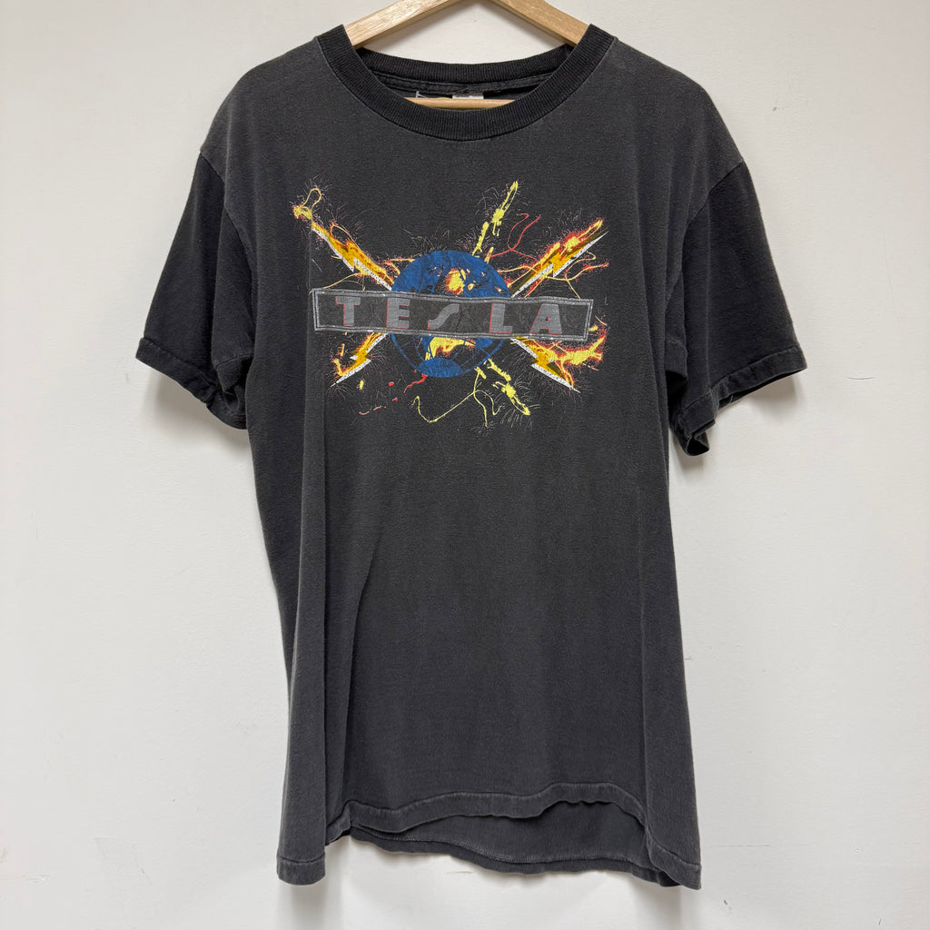 Vintage 1987 Tesla Mechanical Resonance Tour T-Shirt: L