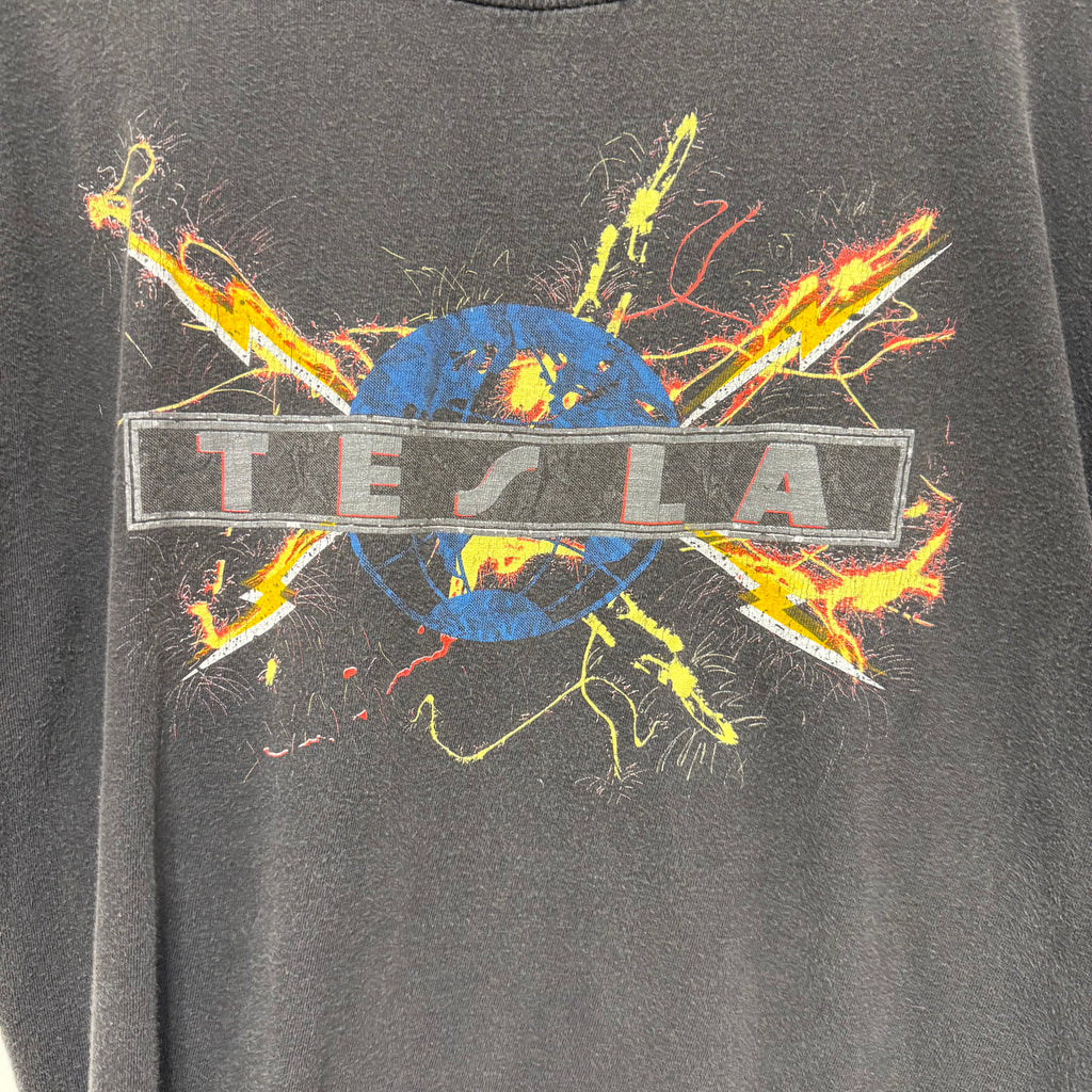 Vintage 1987 Tesla Mechanical Resonance Tour T-Shirt: L
