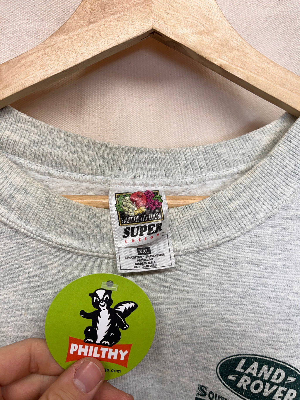 Vintage Land Rover 1997 Rich Mountain Southern Appalachian Expedition Grey Heavyweight Sweatshirt: XXL