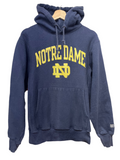 Vintage University of Notre Dame Fighting Irish Navy Bookstore Reverse Weave Hoodie Sweatshirt: Small