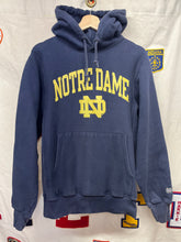 Load image into Gallery viewer, Vintage University of Notre Dame Fighting Irish Navy Bookstore Reverse Weave Hoodie Sweatshirt: Small
