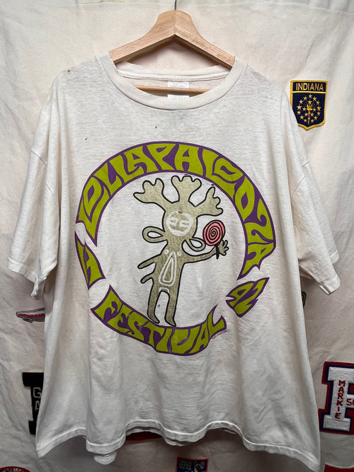 Vintage 1992 Lollapalooza Music Festival White Ice Cube Pearl Jam RHCP T-Shirt: XXL