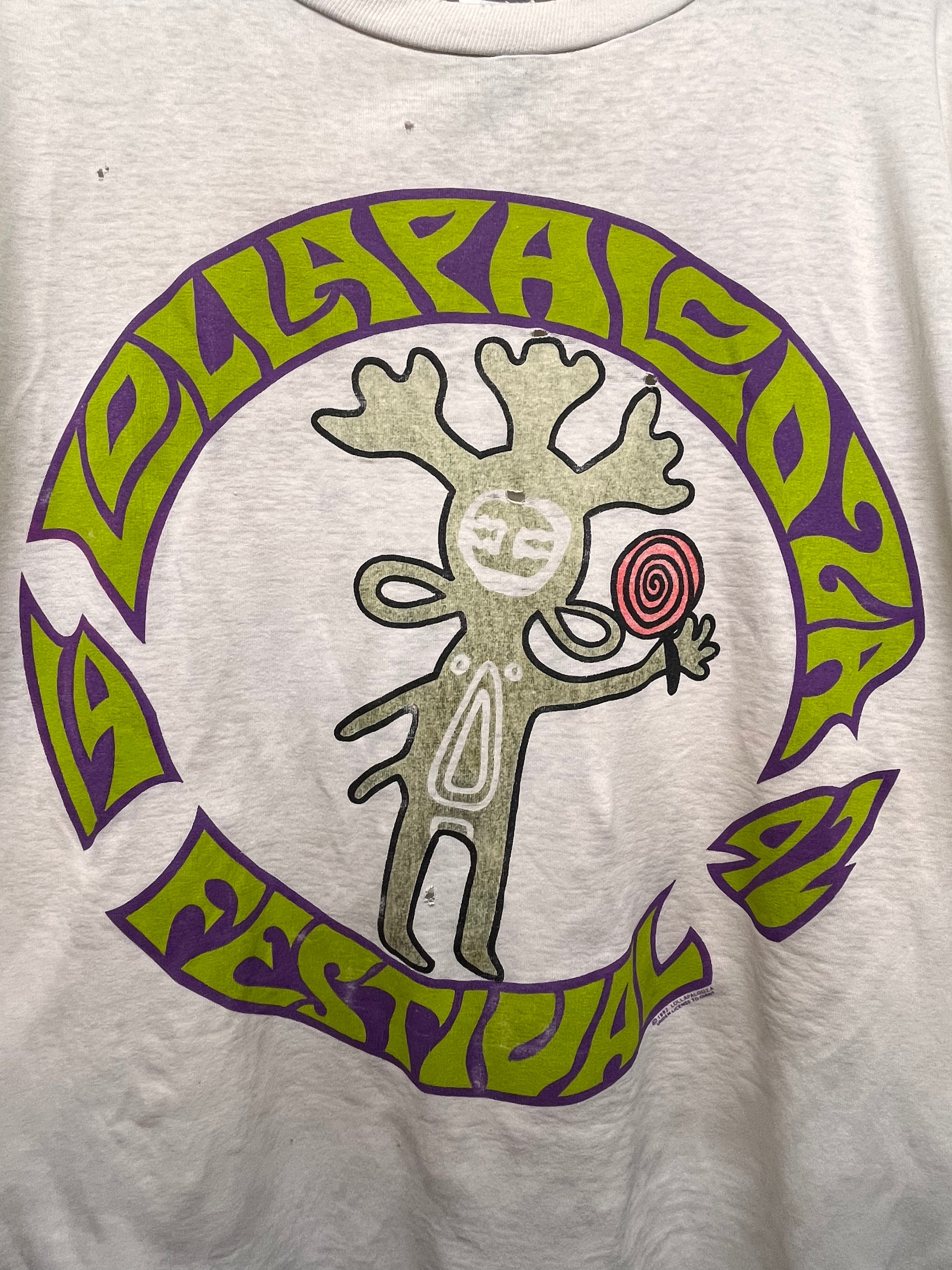 Vintage 1992 Lollapalooza Music Festival White Ice Cube Pearl Jam RHCP T-Shirt: XXL