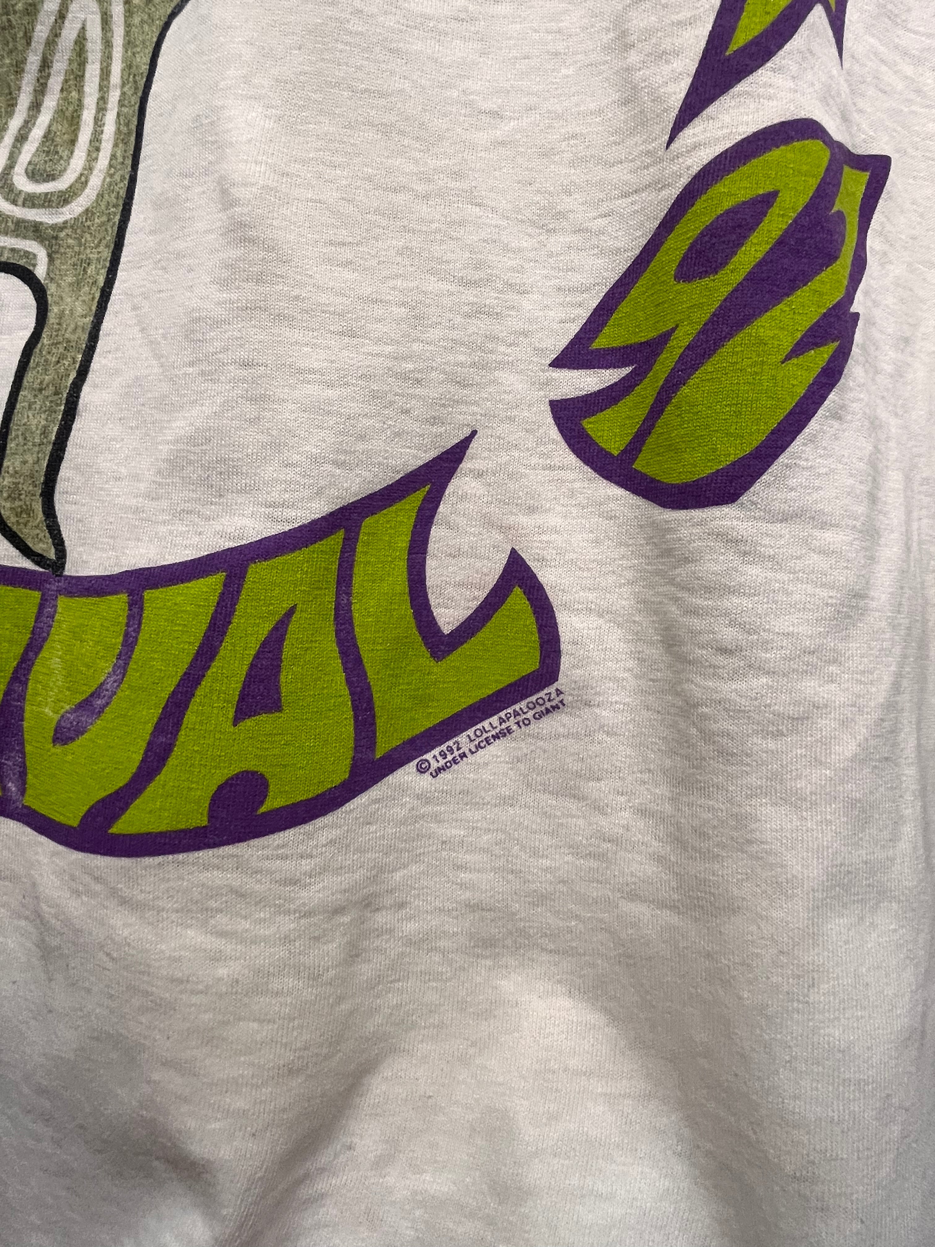 Vintage 1992 Lollapalooza Music Festival White Ice Cube Pearl Jam RHCP T-Shirt: XXL