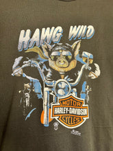 Load image into Gallery viewer, Vintage Harley Davidson 3D Emblem Hawg Wild 1986 Hog Black T-Shirt: Medium
