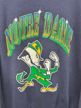 Load image into Gallery viewer, Vintage University of Notre Dame Fighting Irish Navy Nutmeg Mascot Crewneck Sweatshirt: XL
