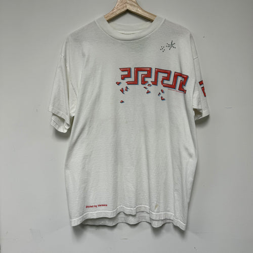 Vintage 90s Elton John Double Sided Versace All Over Print T-Shirt: XL