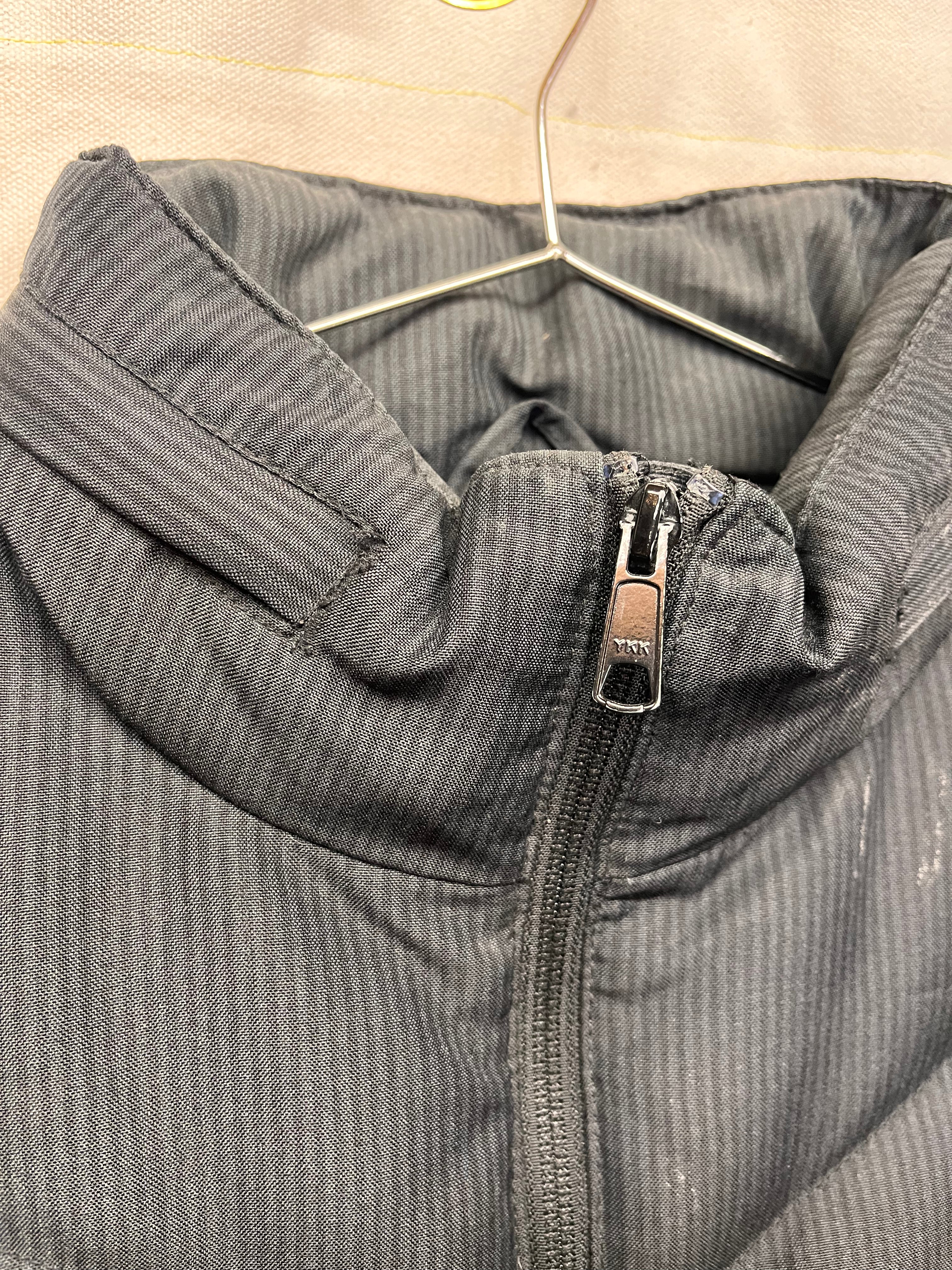 Vintage Stussy Streetwear Black Puffer Zip Up Y2K Coat: Medium