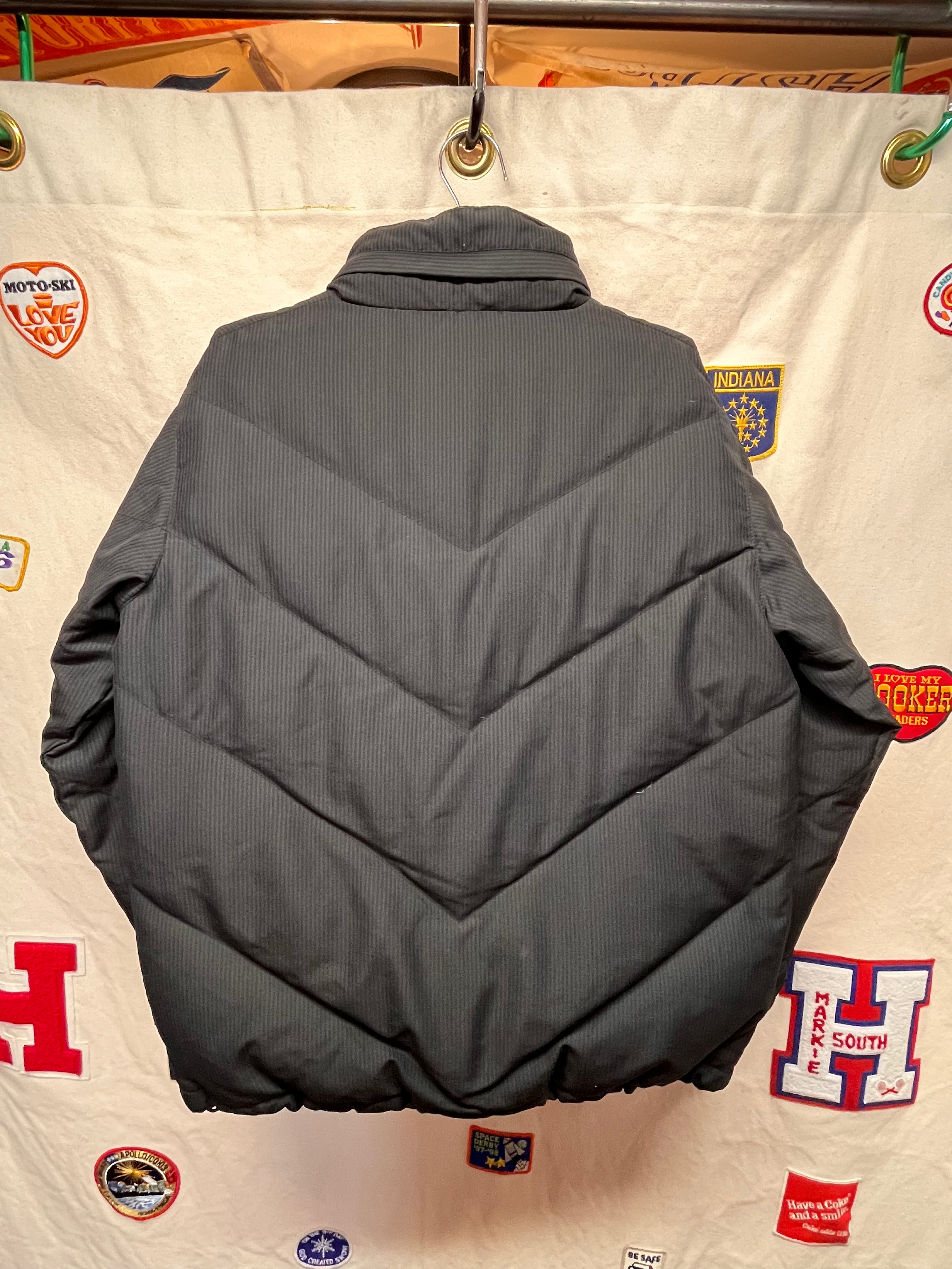 Vintage Stussy Streetwear Black Puffer Zip Up Y2K Coat: Medium