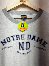 Load image into Gallery viewer, Vintage University of Notre Dame Fighting Irish Inside Out TSI Grey Crewneck Sweatshirt: XL
