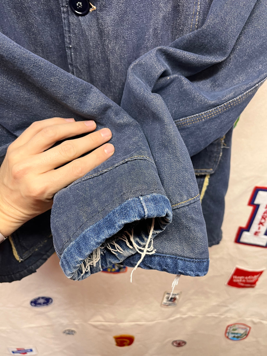 Vintage Carhartt 70's Blue Denim Sherpa Lined Ranch Jacket: XL 48