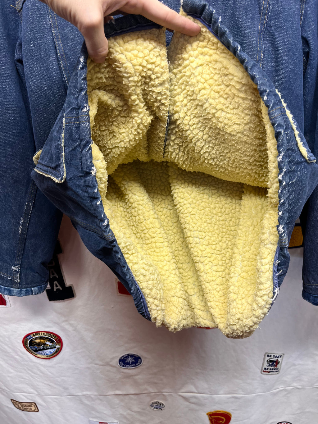 Vintage Carhartt 70's Blue Denim Sherpa Lined Ranch Jacket: XL 48