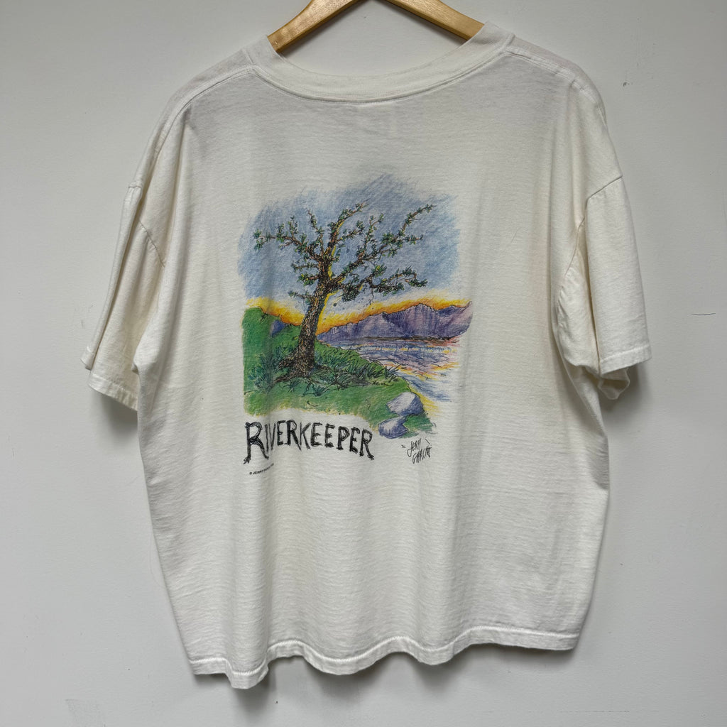Vintage 1993 Jerry Garcia 'River Keeper' Hard Rock Cafe Save The Planet Signature Series T-Shirt: XL