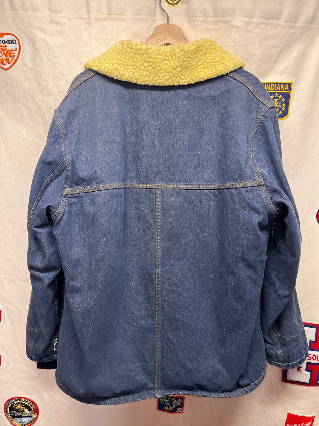 Vintage Carhartt 70's Blue Denim Sherpa Lined Ranch Jacket: XL 48