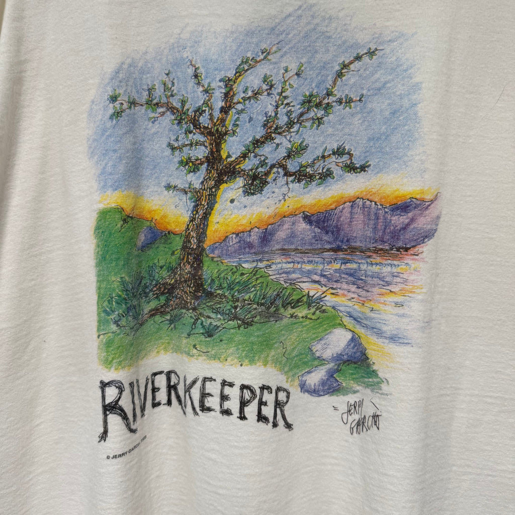 Vintage 1993 Jerry Garcia 'River Keeper' Hard Rock Cafe Save The Planet Signature Series T-Shirt: XL