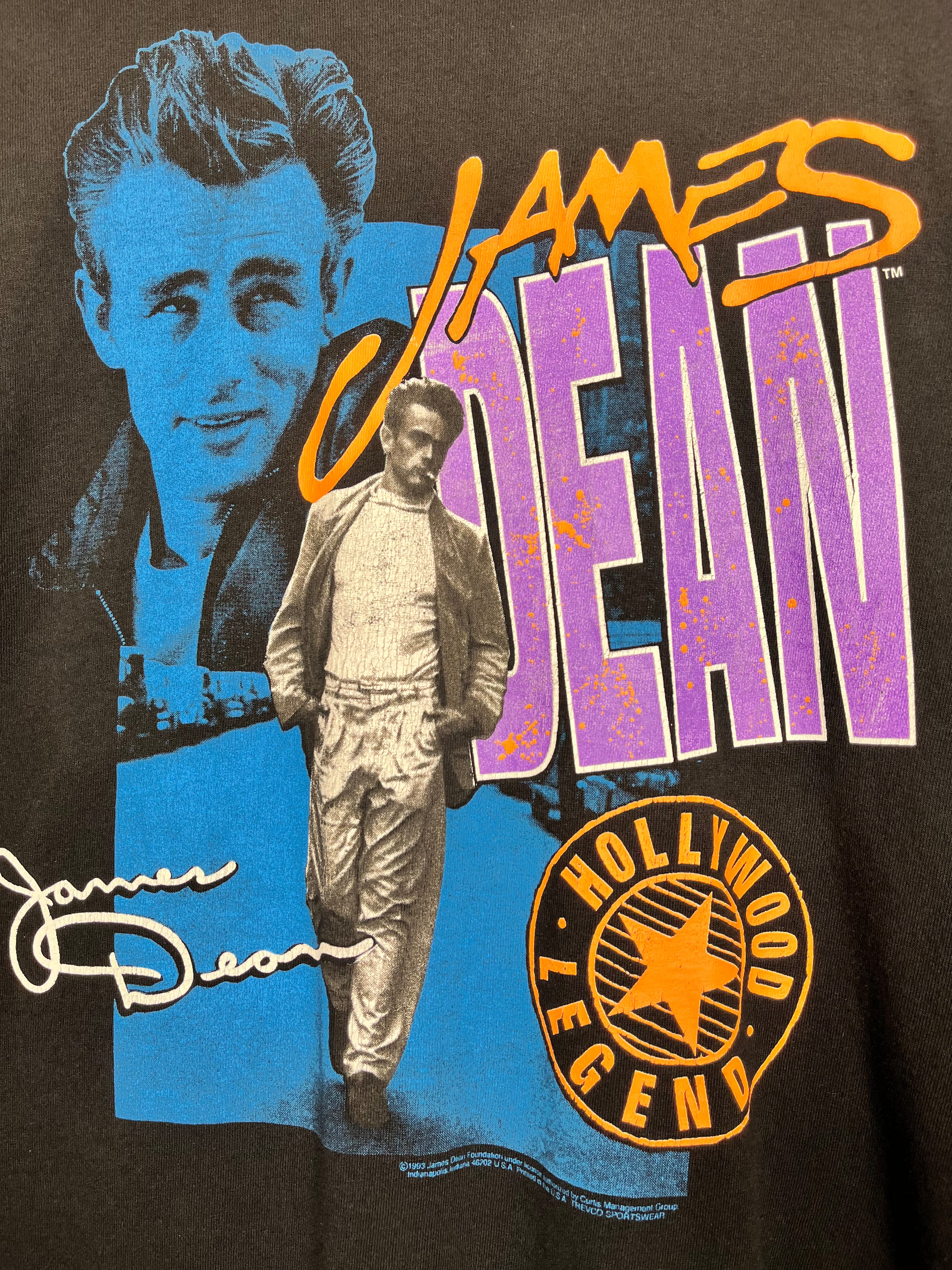 Vintage James Dean Hollywood Legend 1993 Black T-Shirt: XL