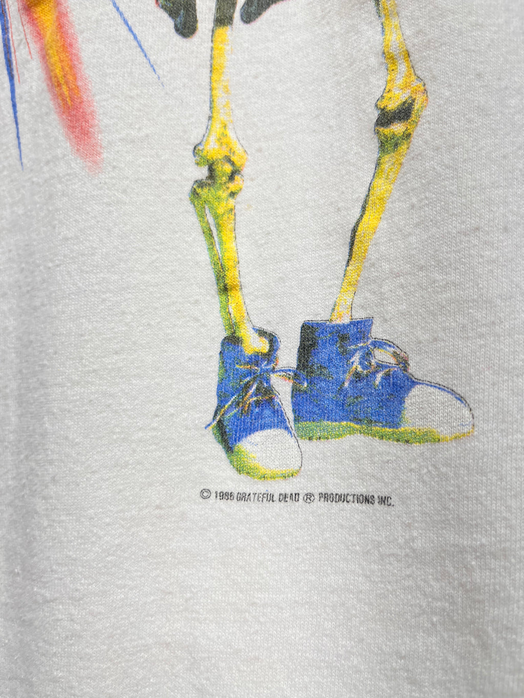 Vintage Grateful Dead Uncle Sam Skeleton Fall Tour 1987 White T-Shirt: Large