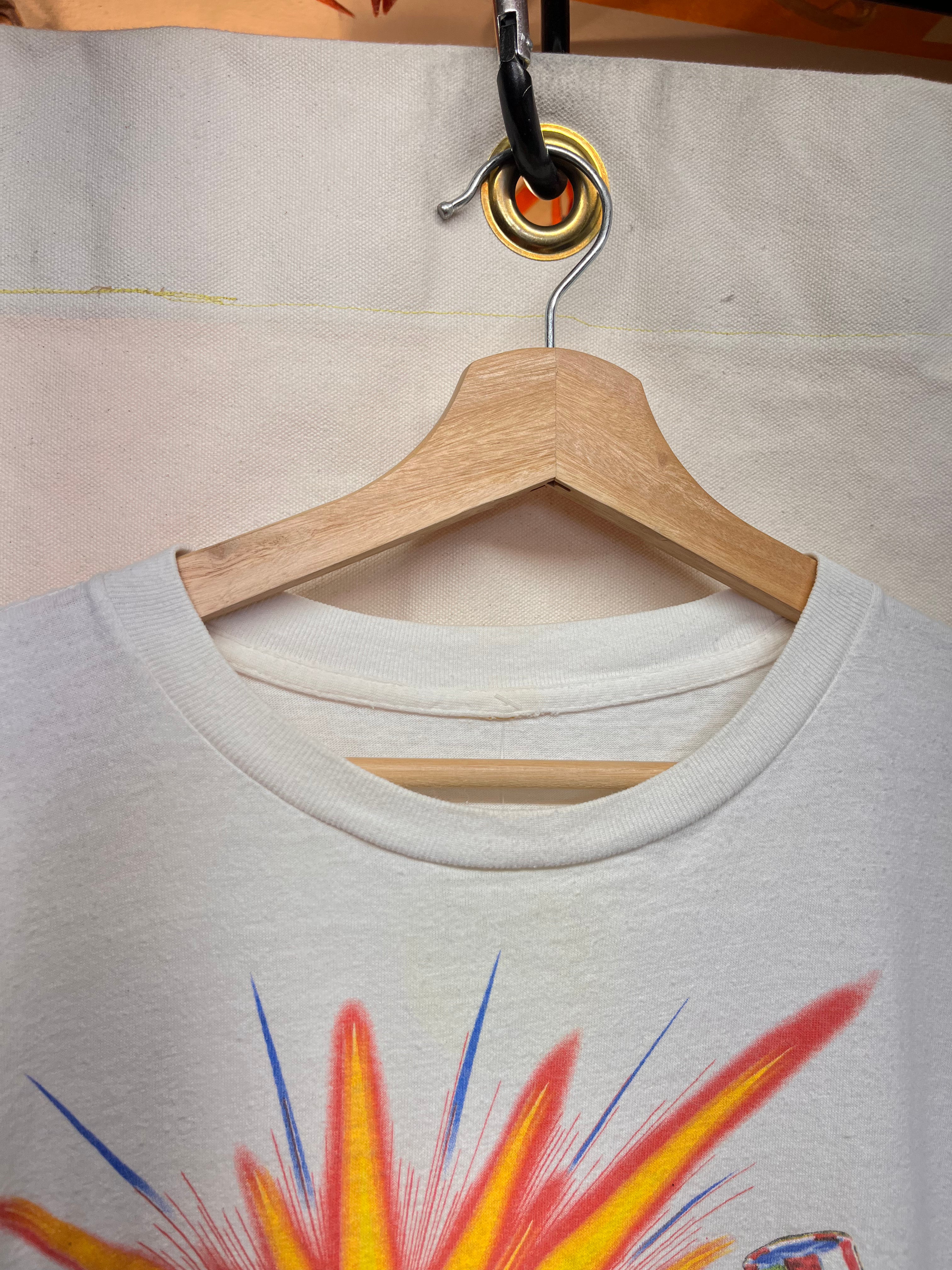 Vintage Grateful Dead Uncle Sam Skelton Fall Tour 1987 White T-Shirt: Large