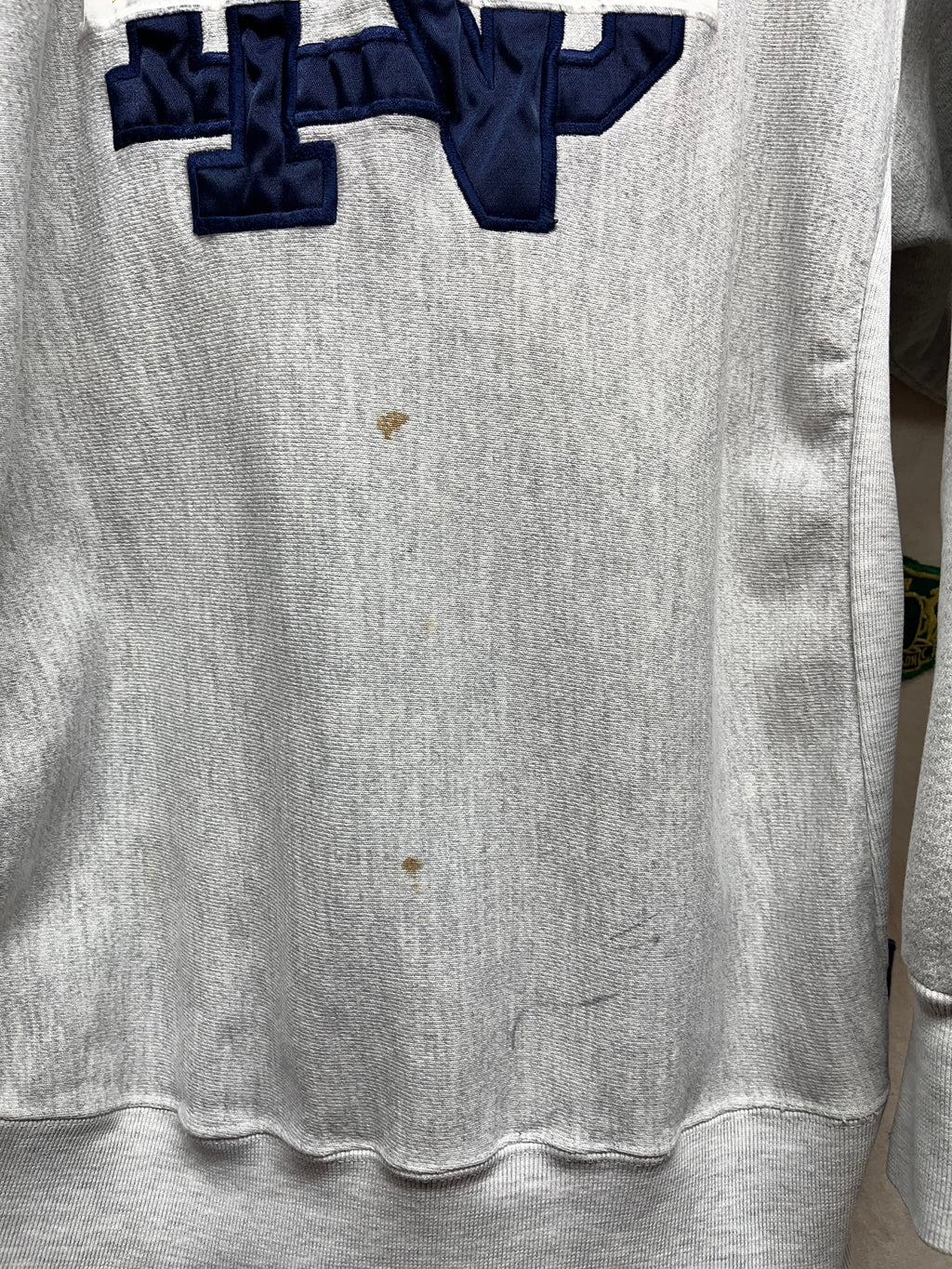 Vintage University of Notre Dame Fighting Irish Grey Reverse Weave Crable Sportswear Crewneck Sweatshirt: Medium