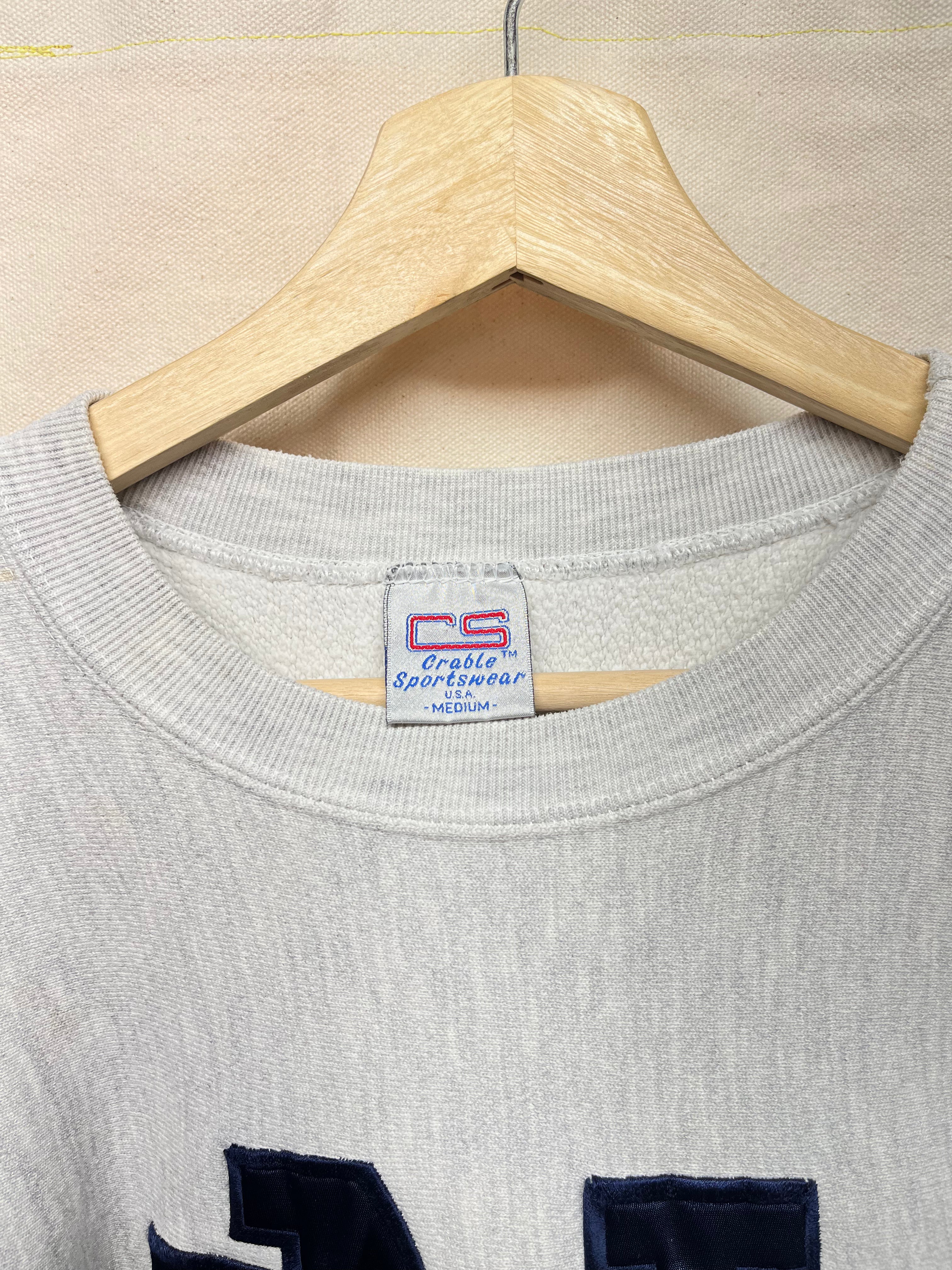 Vintage University of Notre Dame Fighting Irish Grey Reverse Weave Crable Sportswear Crewneck Sweatshirt: Medium