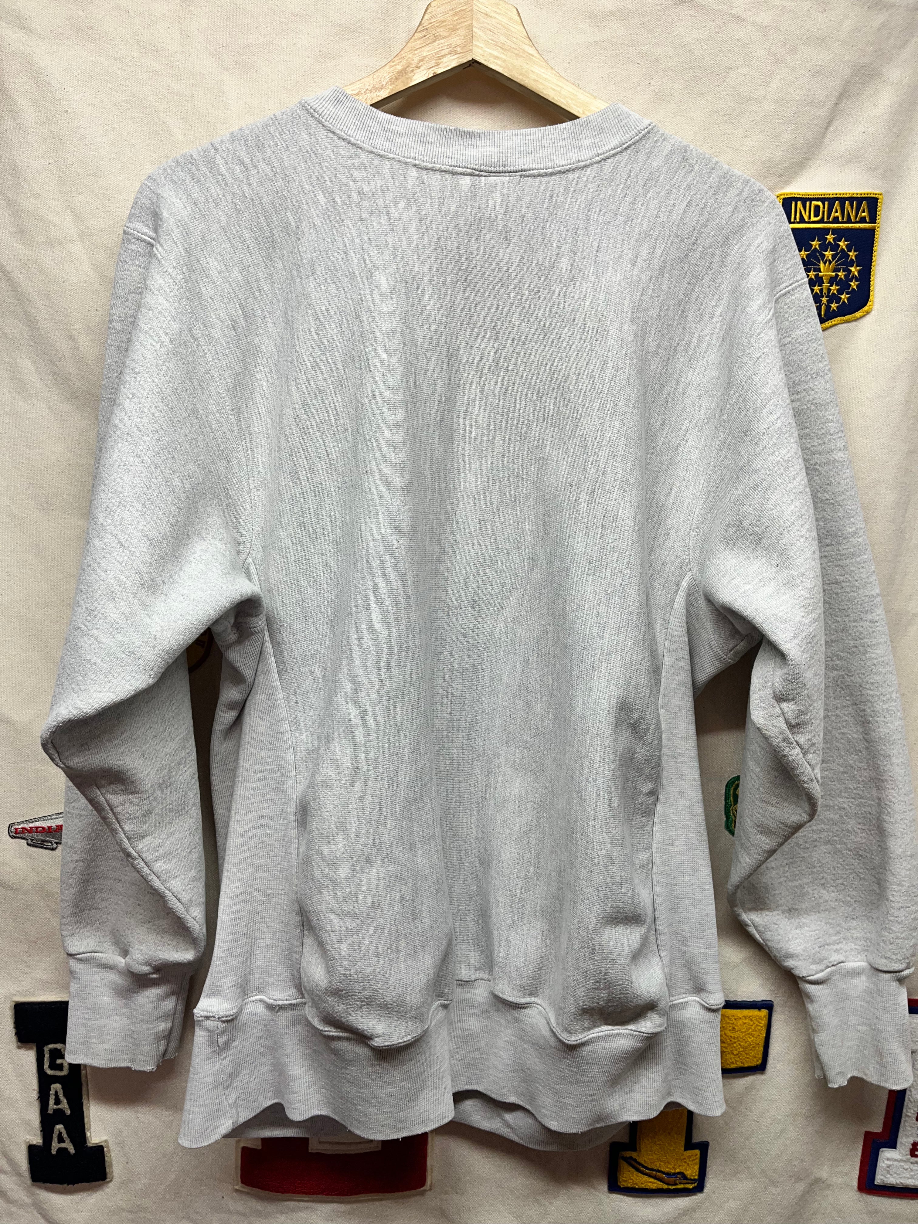 Vintage University of Notre Dame Fighting Irish Grey Reverse Weave Crable Sportswear Crewneck Sweatshirt: Medium