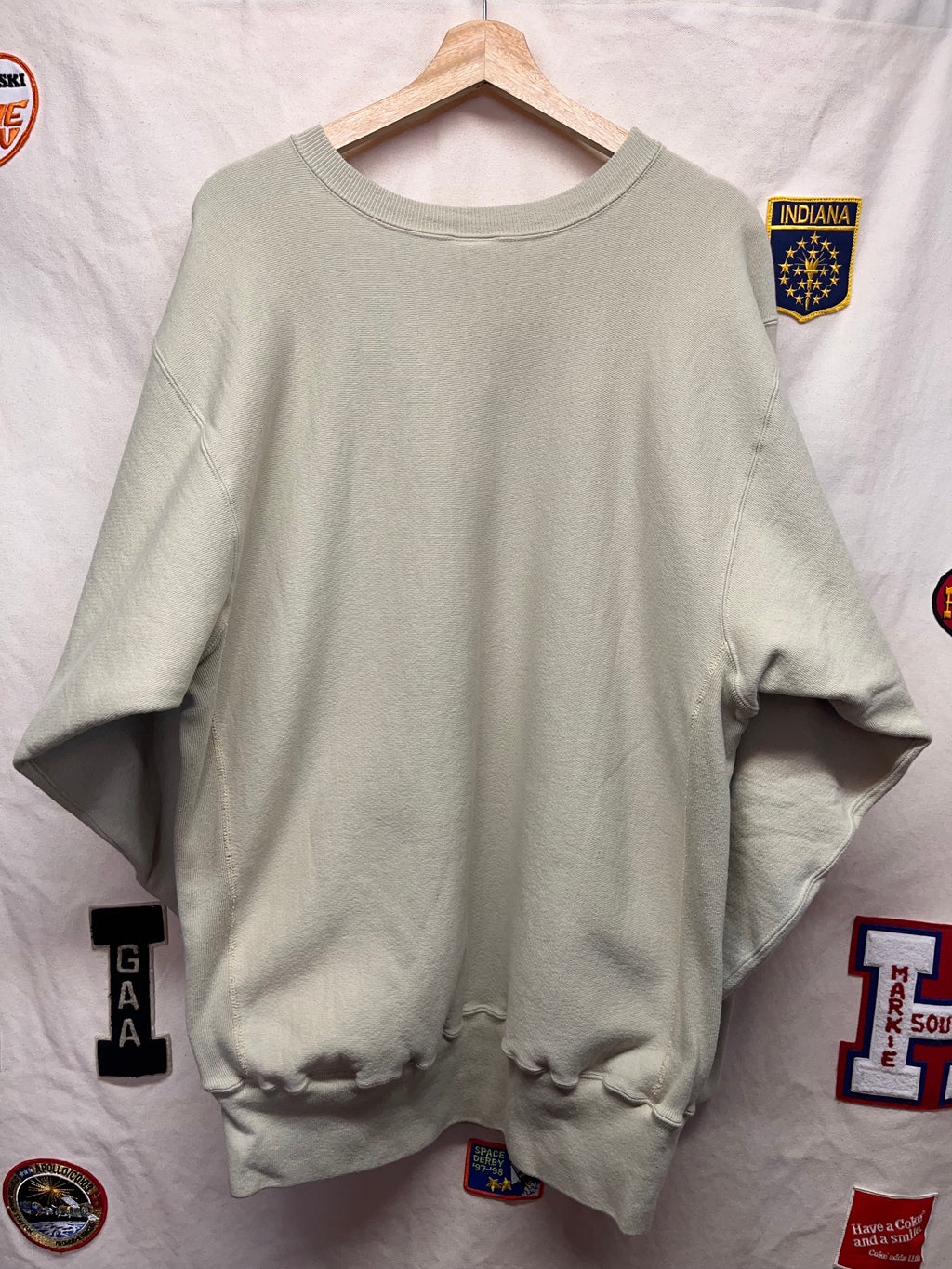 Vintage Georgia Tech Yellow Jackets Tan Champion Reverse Weave 90's Sweatshirt: XXL