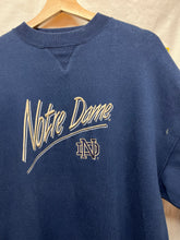 Load image into Gallery viewer, Vintage University of Notre Dame Fighting Irish Navy Midwest Embroidery Crewneck Sweatshirt: XL
