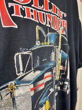 Load image into Gallery viewer, Vintage Rollin&#39; Thunder Semi Truck Black Trucker Glitter SSI T-Shirt: XL
