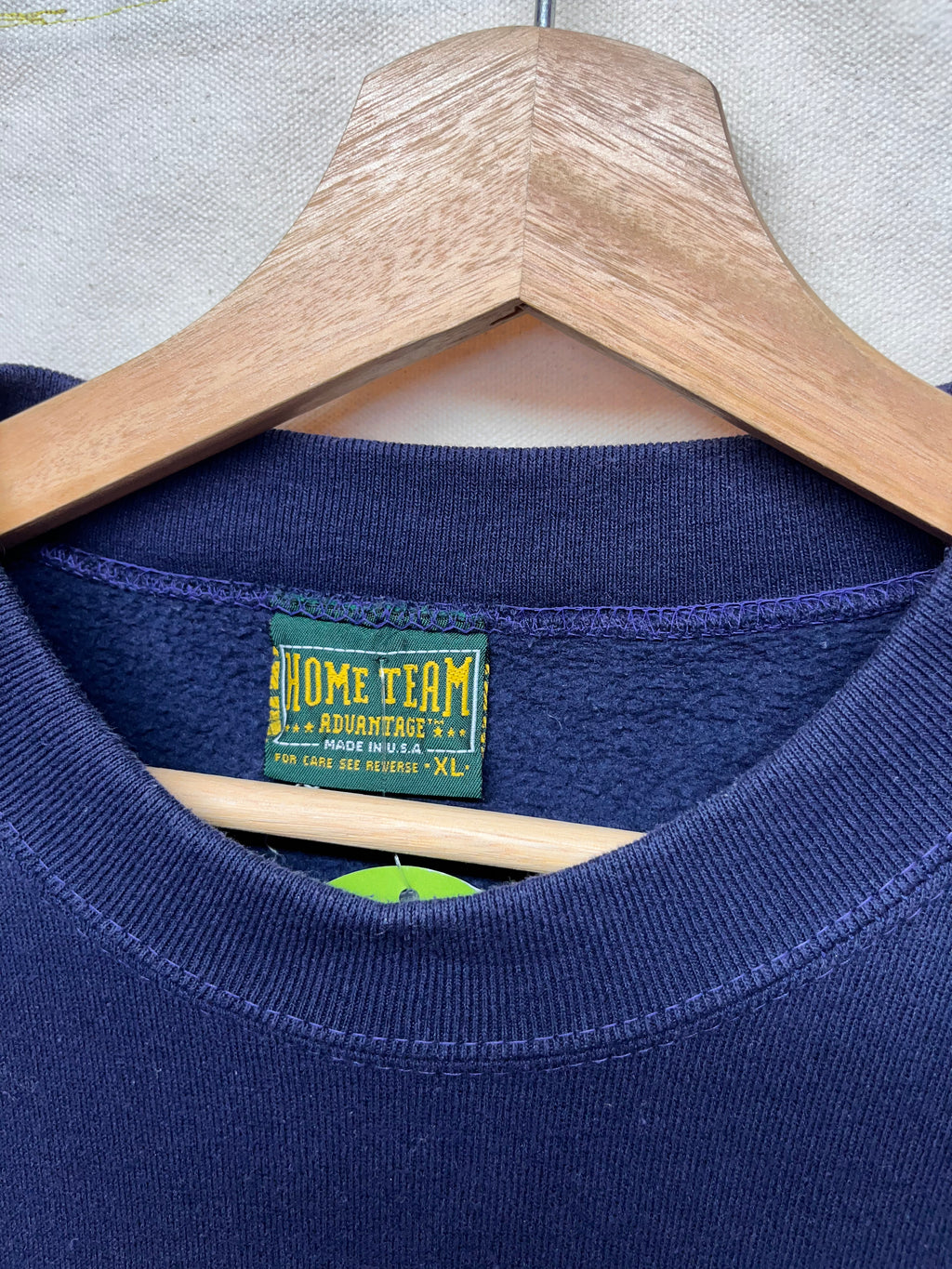 Vintage University of Michigan Wolverines Crest Navy Home Advantage Sweatshirt: XL